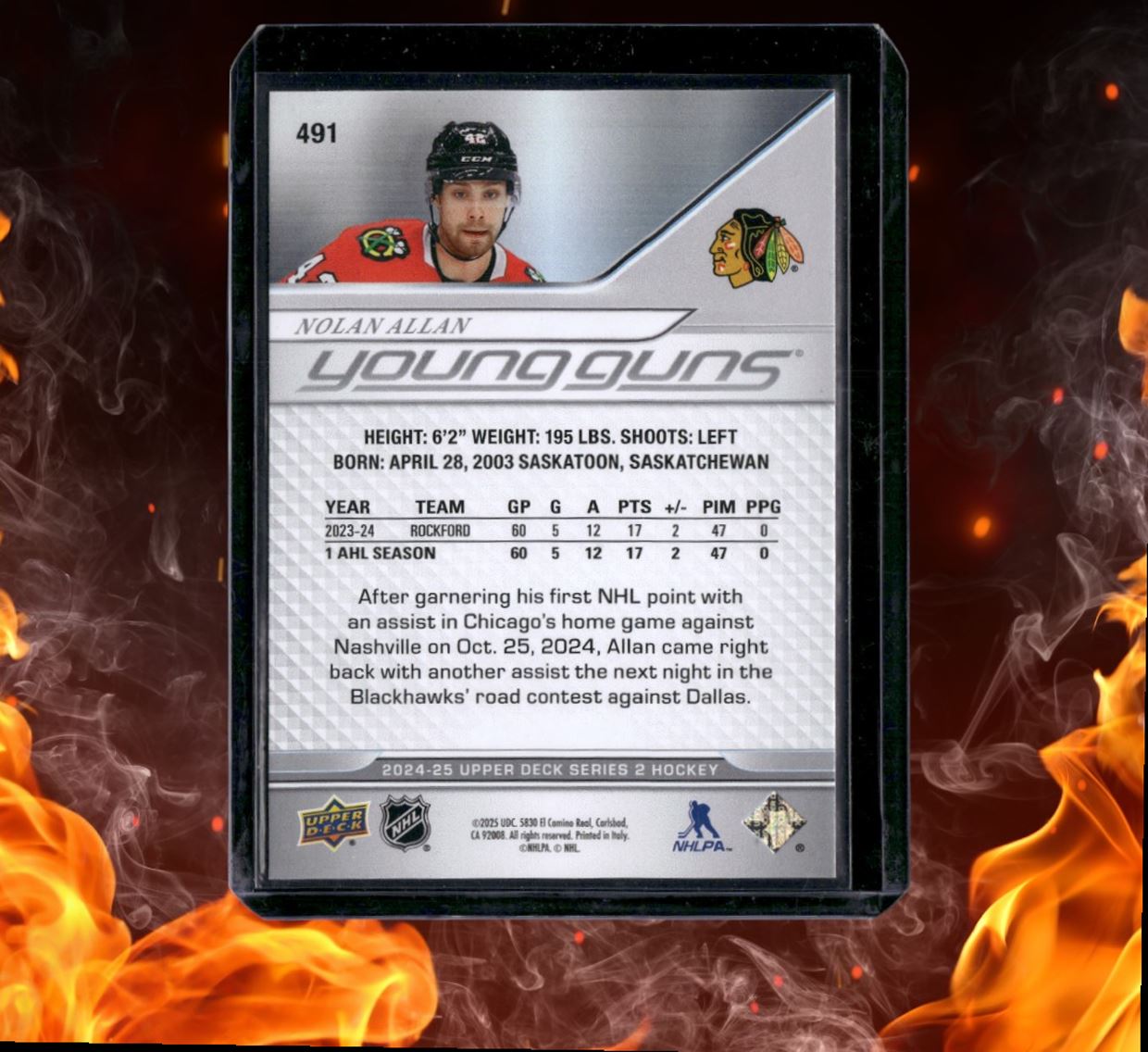 2024-25 Upper Deck Nolan Allan Young Guns (B) Rookie #491