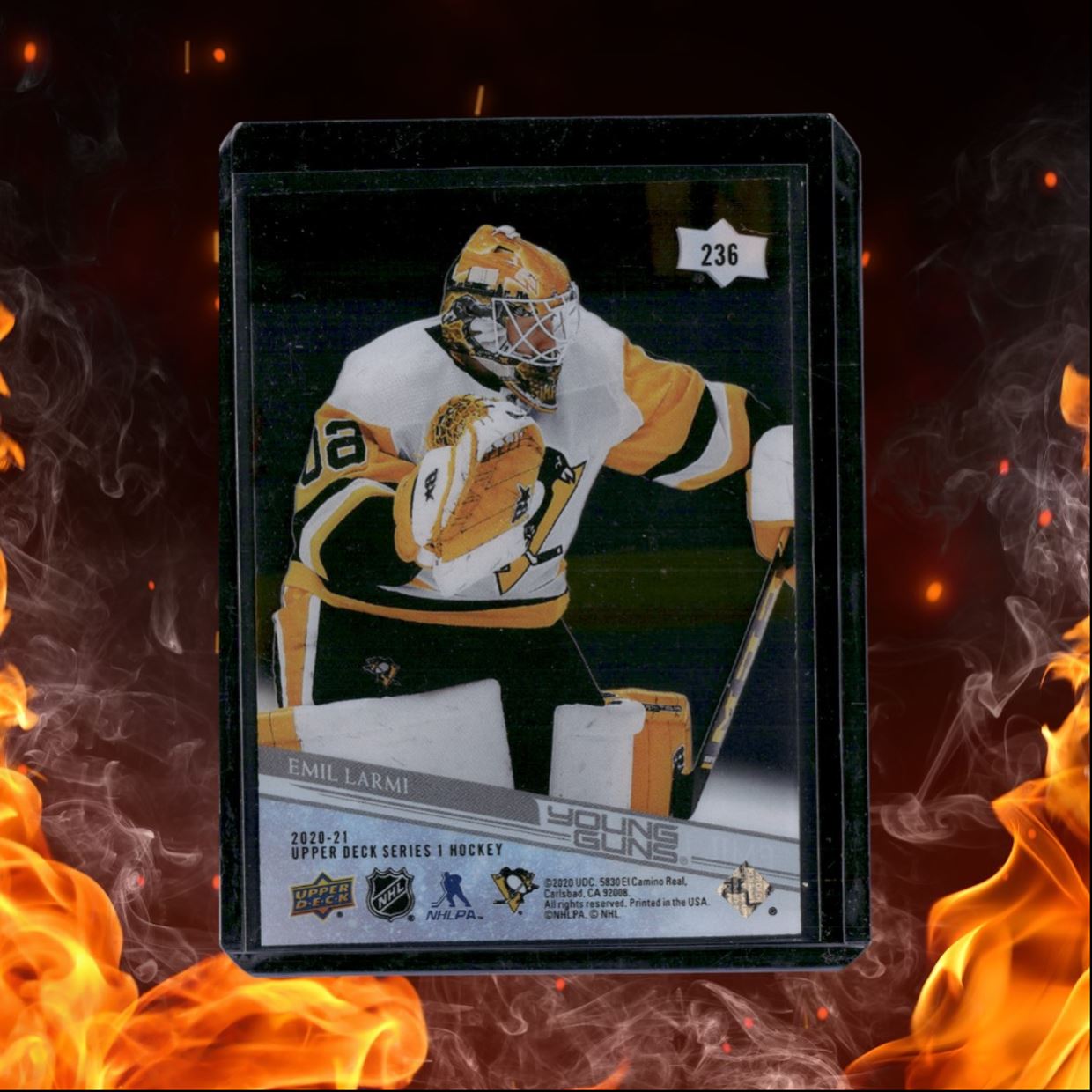 2020-21 Upper Deck Emil Larmi Clear Cut Young Guns SSP Case Hit Rookie #236