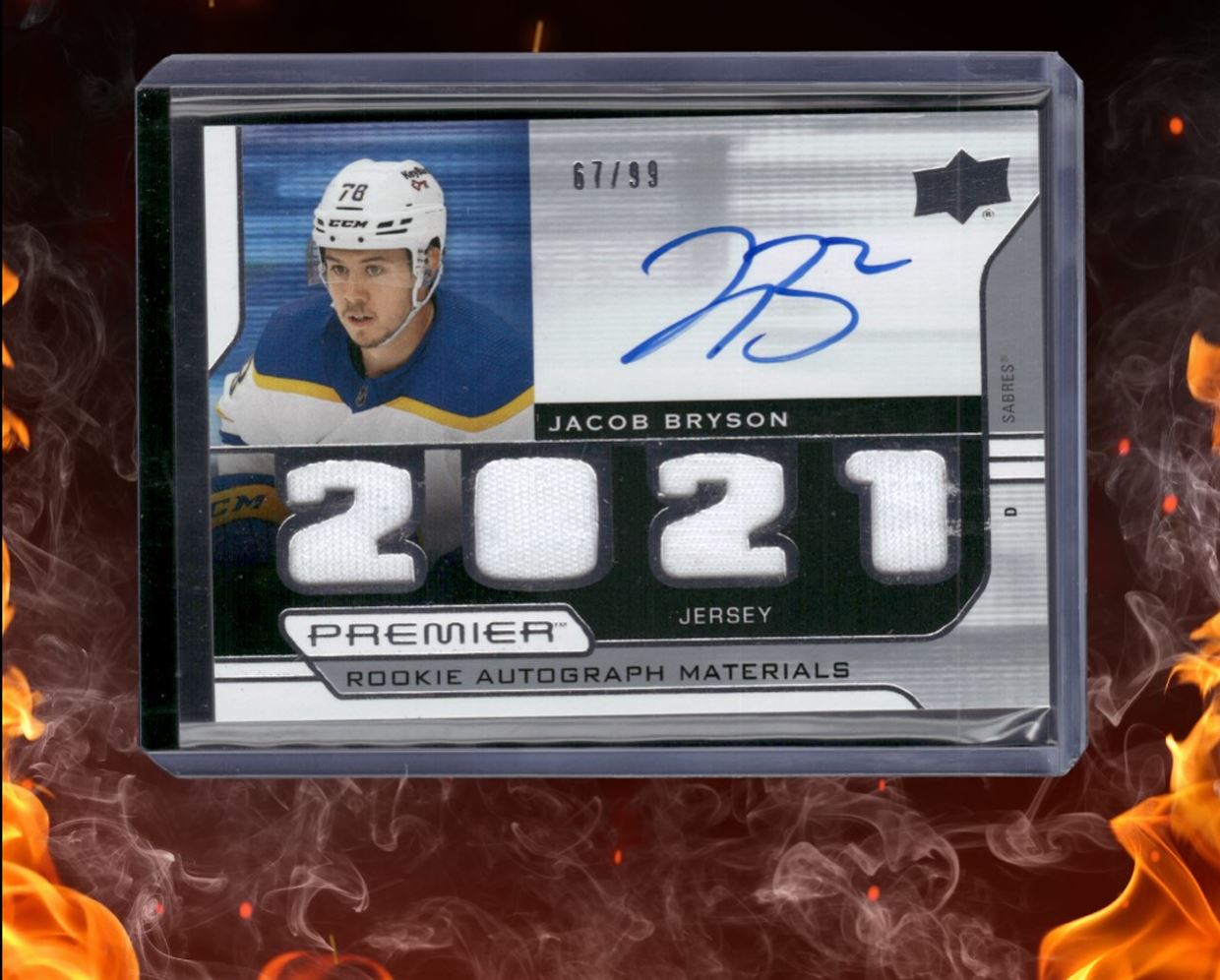 2021-22 Upper Deck Premier Jacob Bryson Patch Rookie Auto 67/99 #PRA-JB