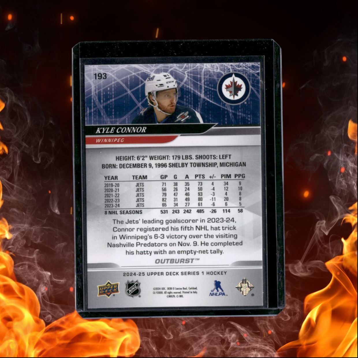 2024-25 Upper Deck Kyle Connor Silver Outburst #193