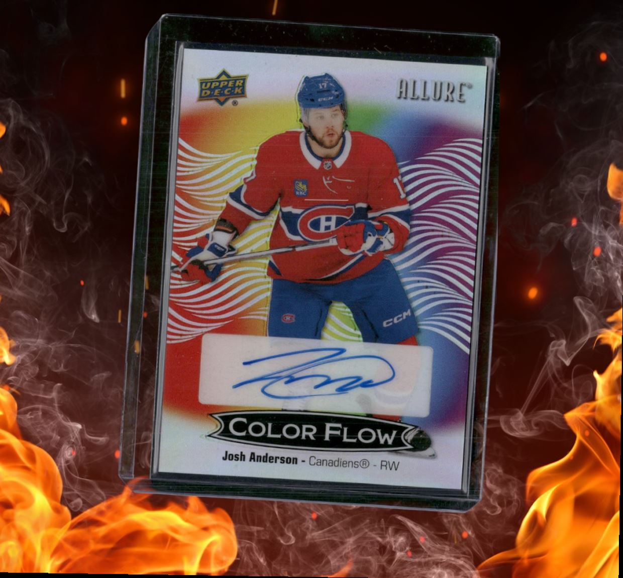 2024-25 Upper Deck Allure Josh Anderson Color Flow Full Rainbow Auto #CFA-JA