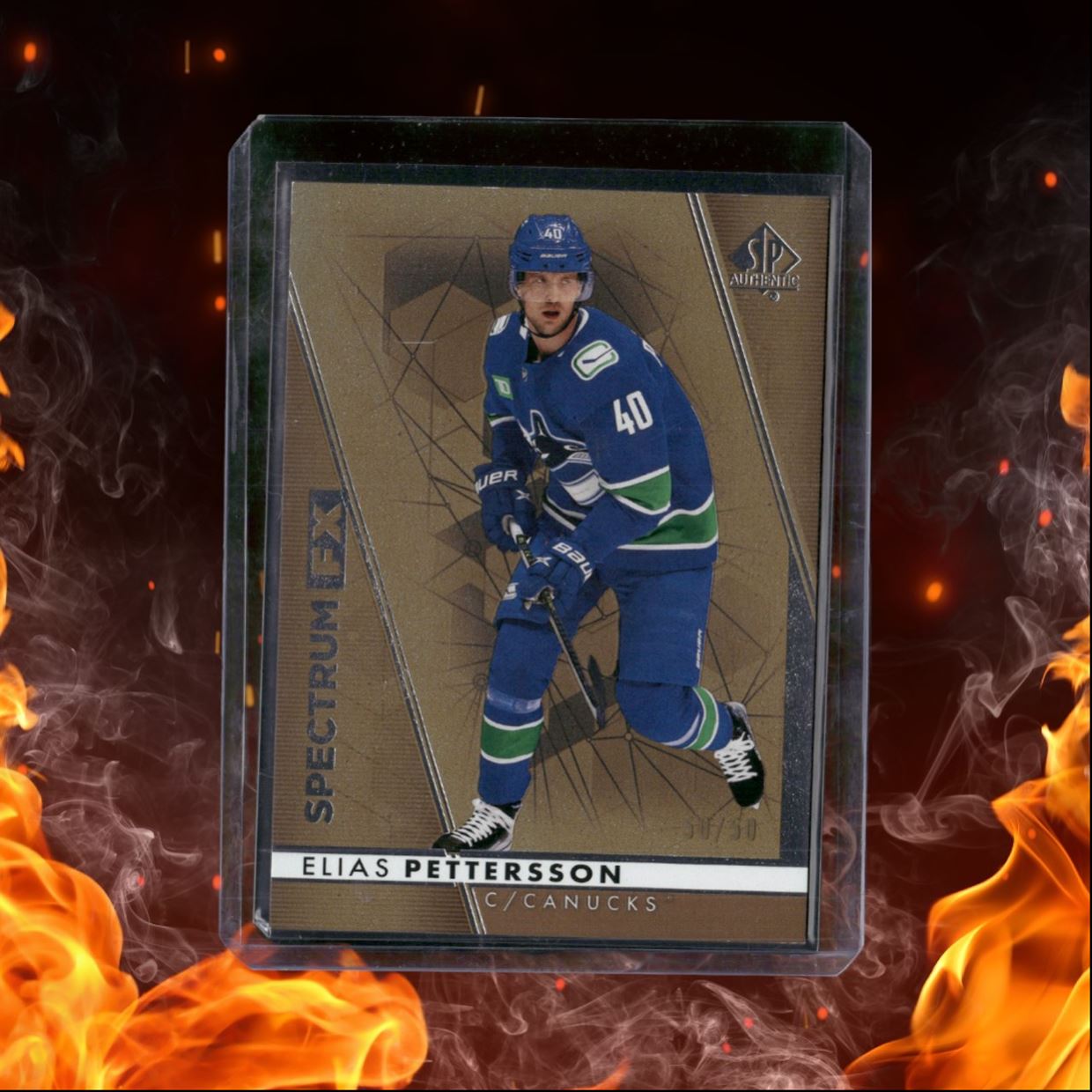2022-23 SP Authentic Elias Pettersson Spectrum FX Gold 50/50 #S-15