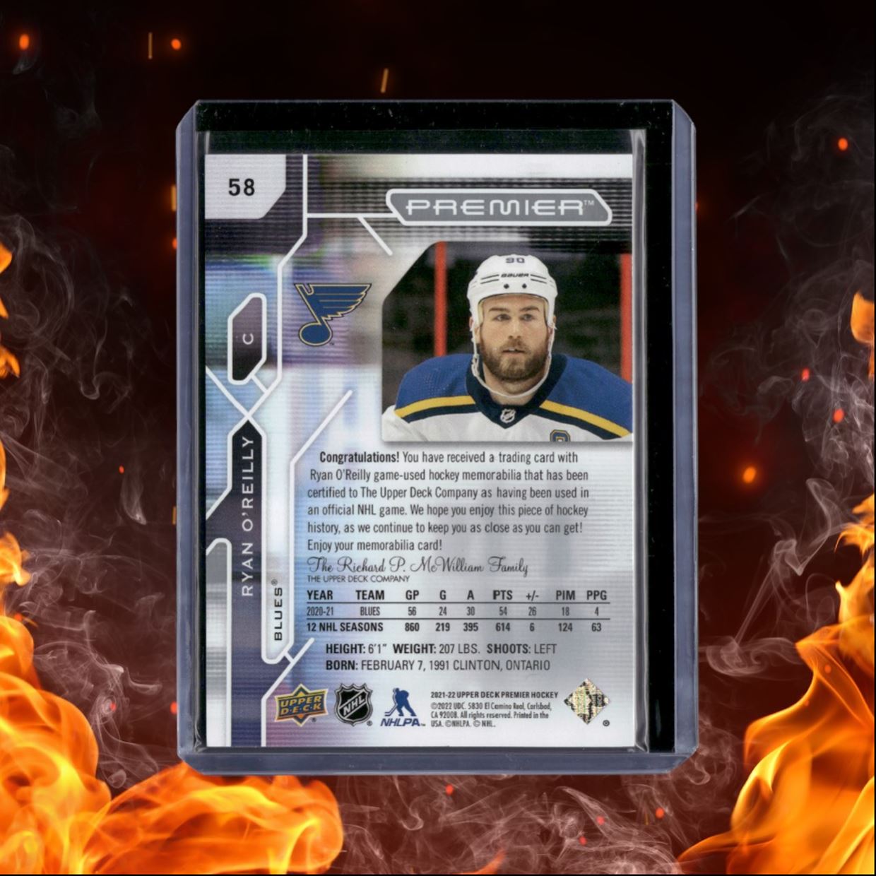 2021-22 Upper Deck Premier Ryan O'Reilly Jersey #58