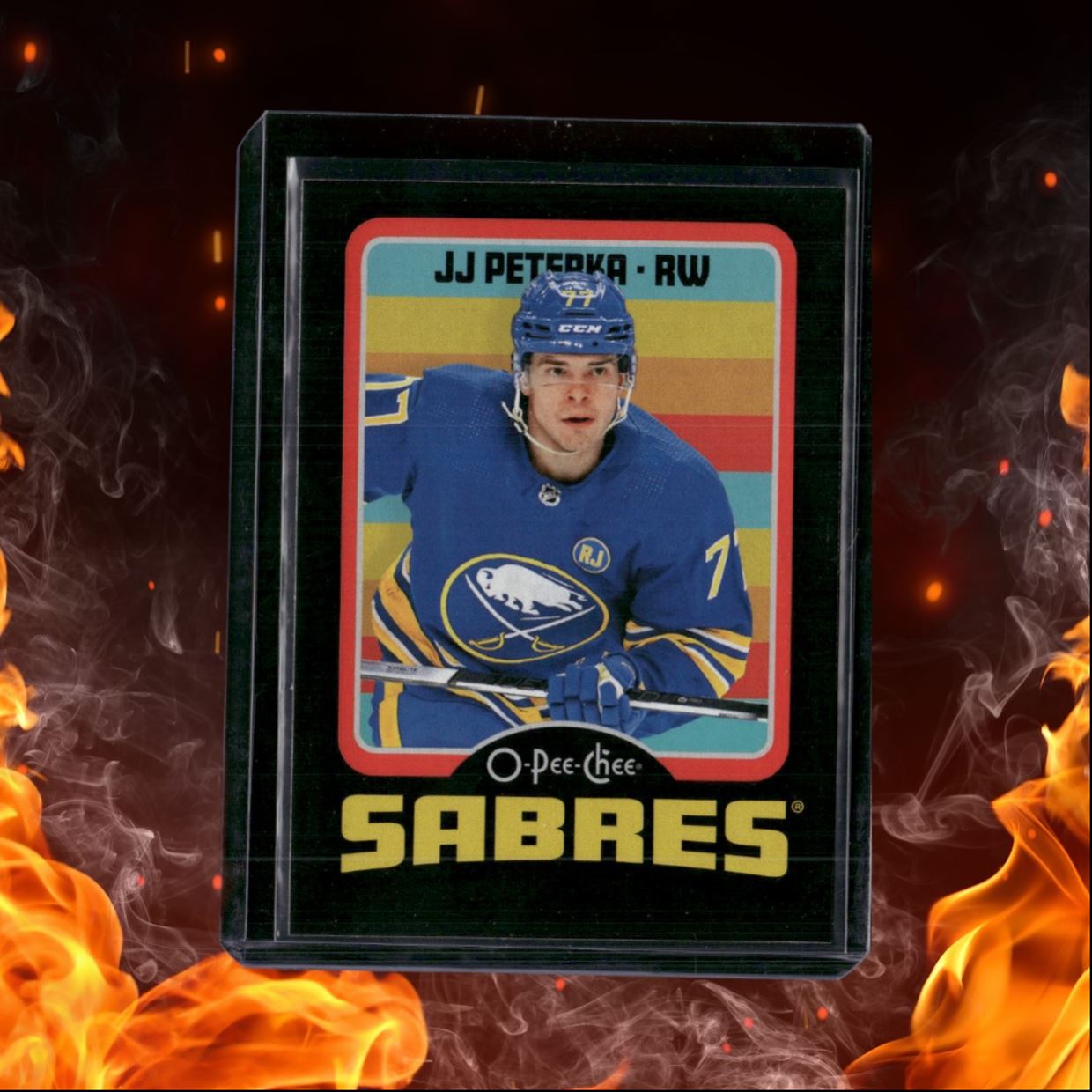 2024-25 O-Pee-Chee JJ Peterka Retro Black Rainbow 018/100 #415