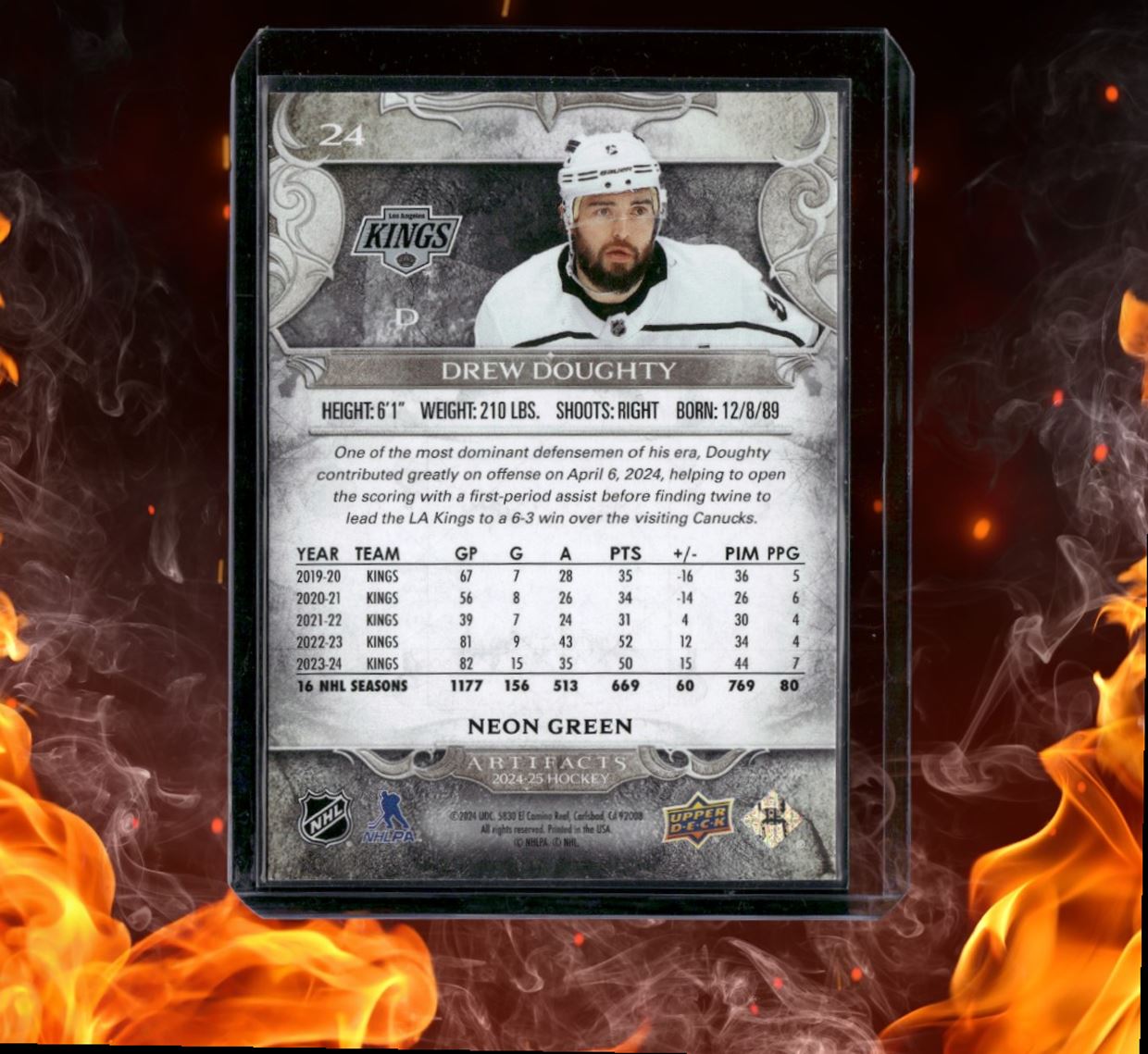 2024-25 Upper Deck Artifacts Drew Doughty Neon Green #24