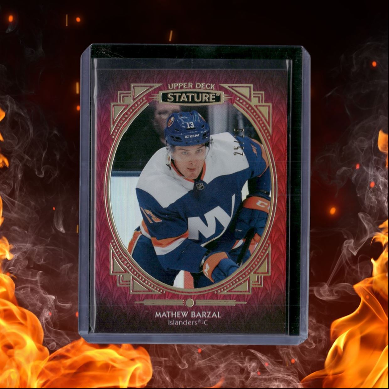 2020-21 Upper Deck Stature Mathew Barzal Design Variant Bookend 25/25 #6