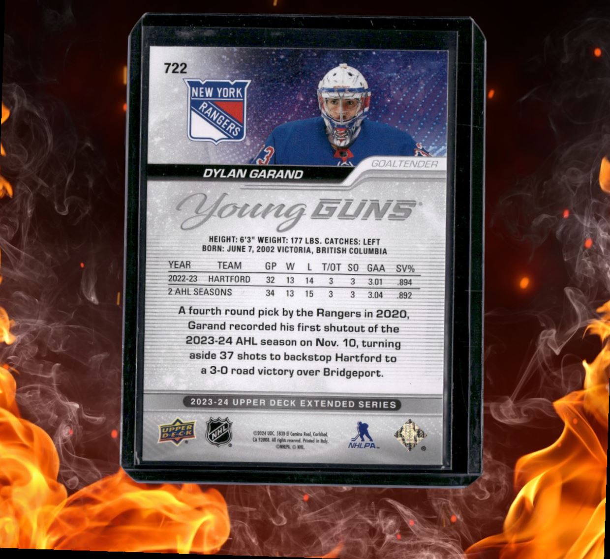2023-24 Upper Deck Dylan Garand Young Guns (B) Rookie #722