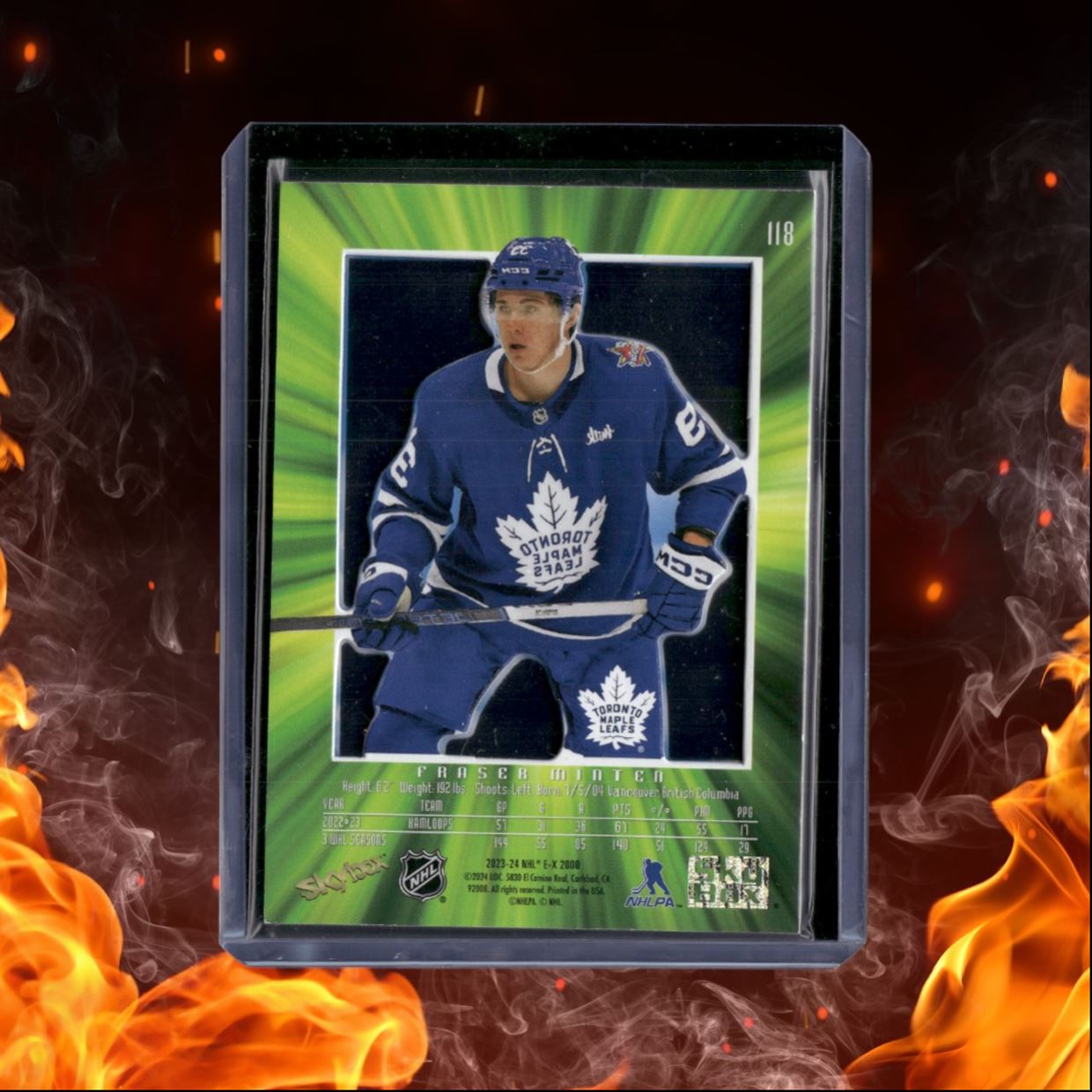 2023-24 SkyBox EX 2000 Fraser Minten (A) Rookie #118