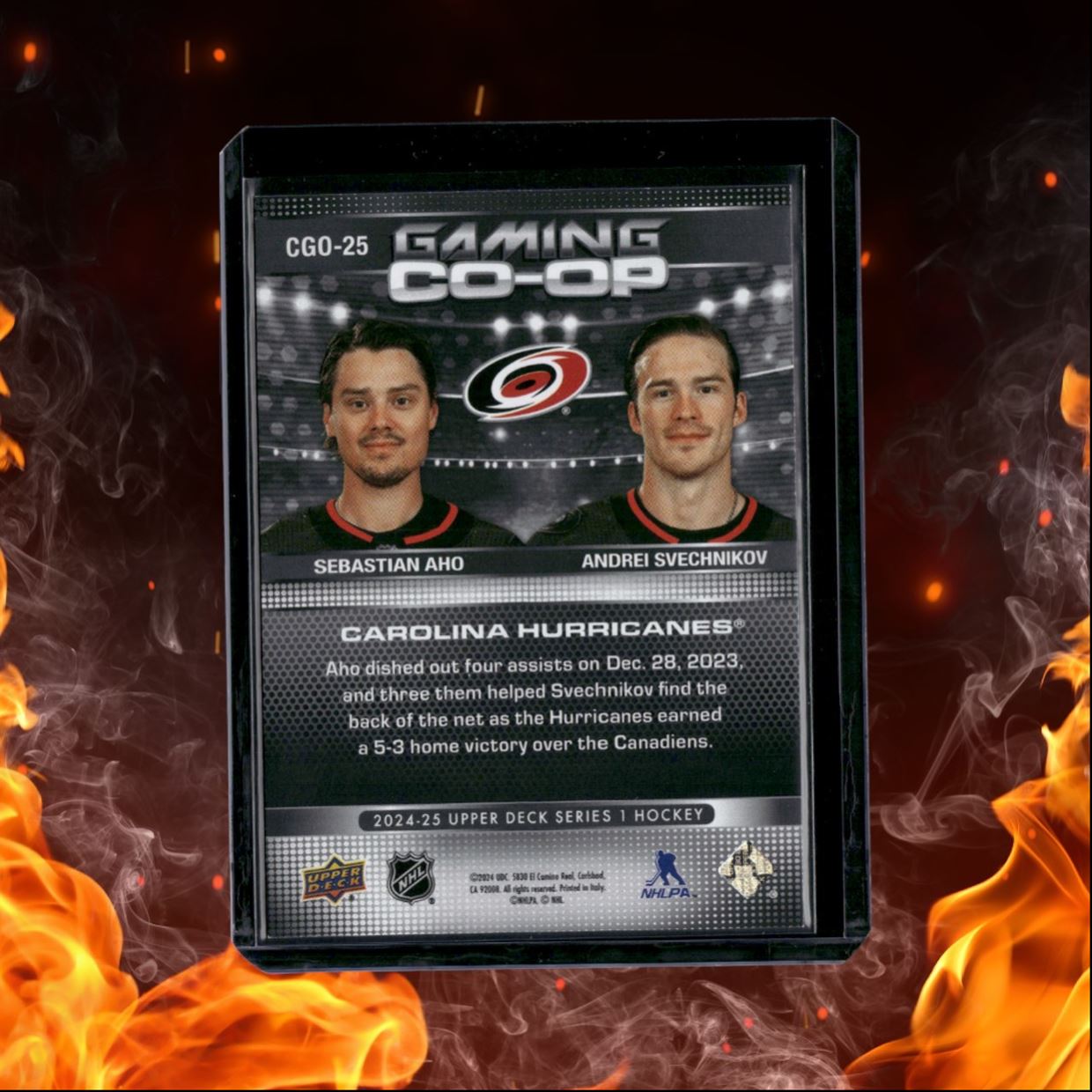 2024-25 Upper Deck Sebastian Aho / Andrei Svechnikov Gaming Co-Op Green 189/199