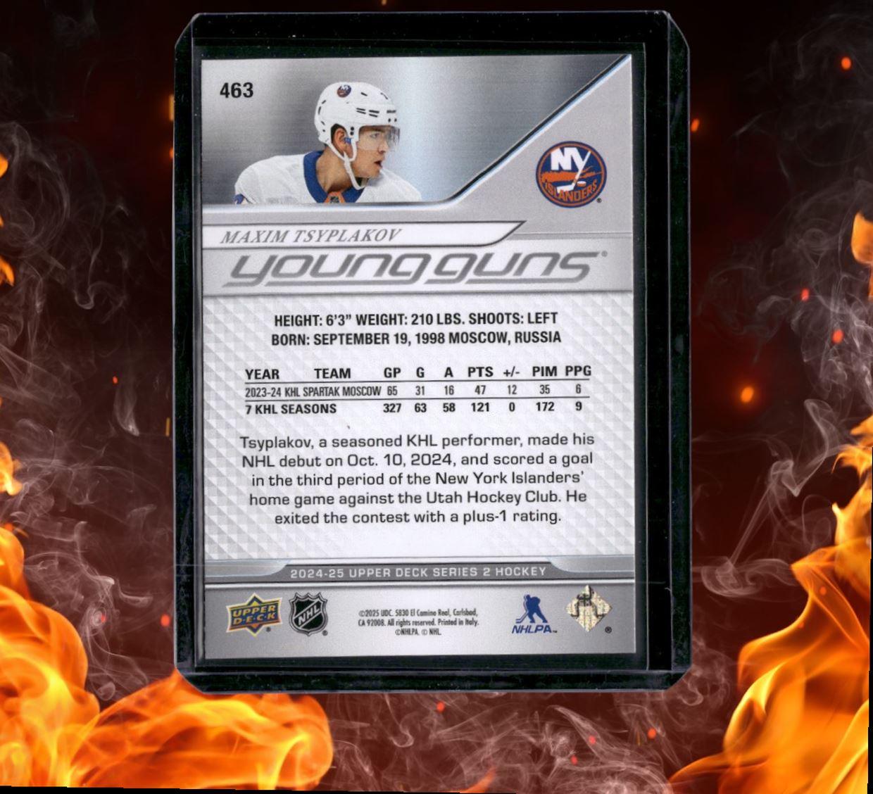 2024-25 Upper Deck Maxim Tsyplakov Young Guns (A) Rookie #463