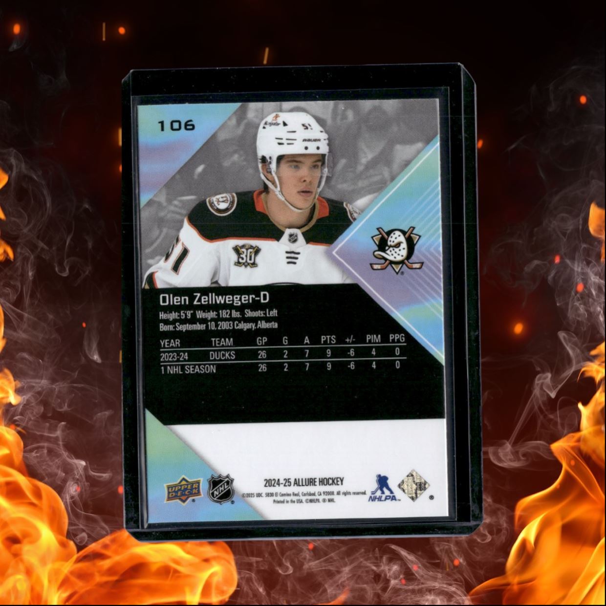2024-25 Upper Deck Allure Olen Zellweger (A) Rookie #106