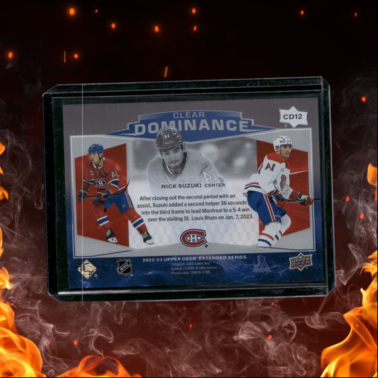 2022-23 Upper Deck Nick Suzuki Clear Cut Dominance #CD12