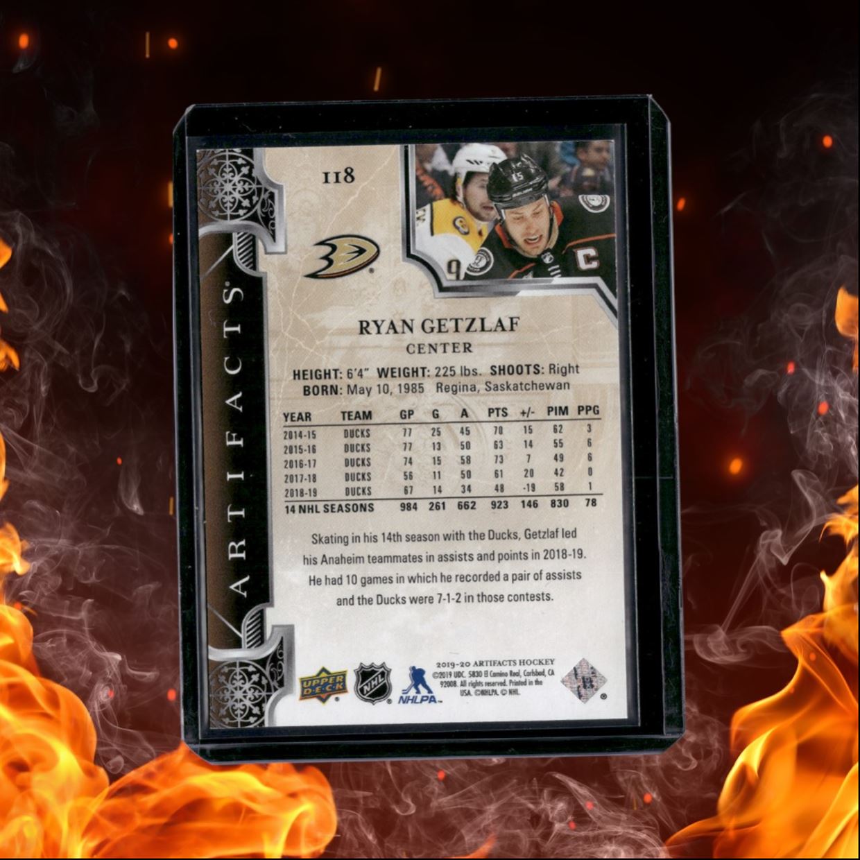 2019-20 Upper Deck Artifacts Ryan Getzlaf Emerald 93/99 #118