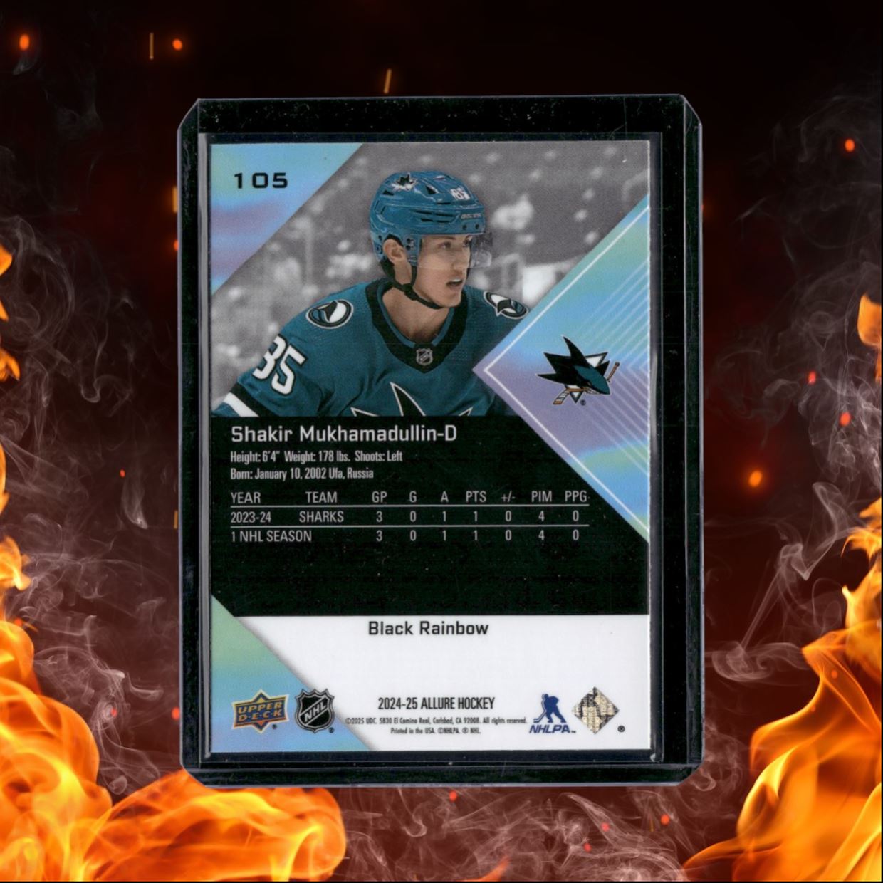 2024-25 Upper Deck Allure Shakir Mukhamadullin Black Rainbow Rookie #105