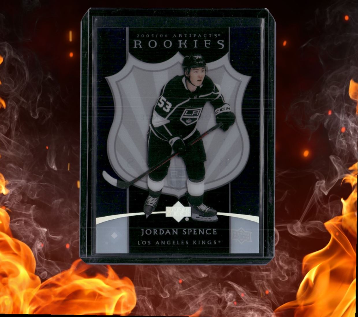 2022-23 Upper Deck Artifacts Jordan Spence 2005-06 Clear Cut Retro Rookie