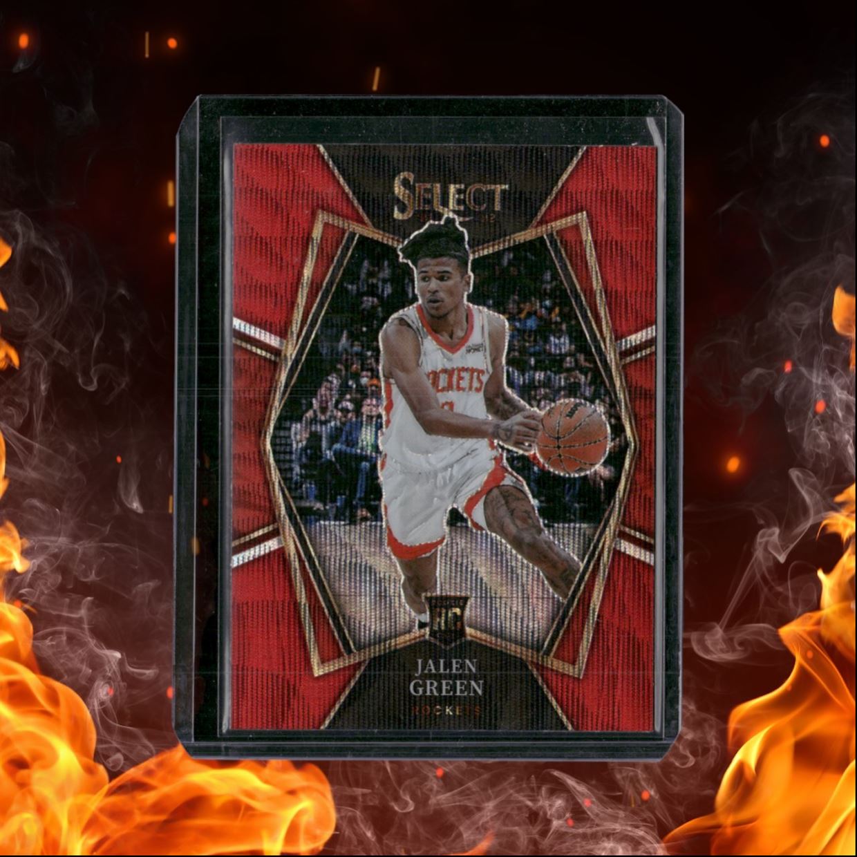 2021-22 Panini Select Jalen Green Ruby Red Wave Prizm Premier Rookie #190