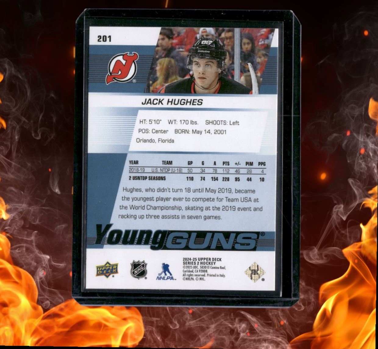 2024-25 Upper Deck Jack Hughes Renewed Young Guns (A) #201