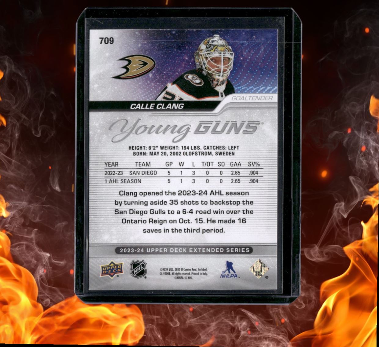 2023-24 Upper Deck Calle Clang Outburst Silver Young Guns Rookie #709