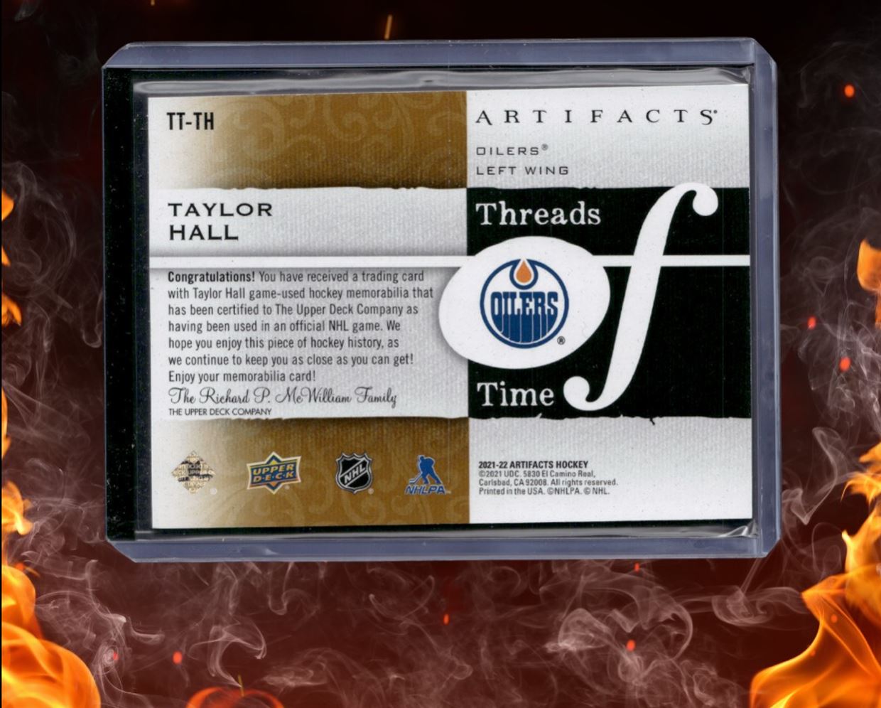 2021-22 Upper Deck Artifacts Taylor Hall Threads of Time Jersey #TT-TH