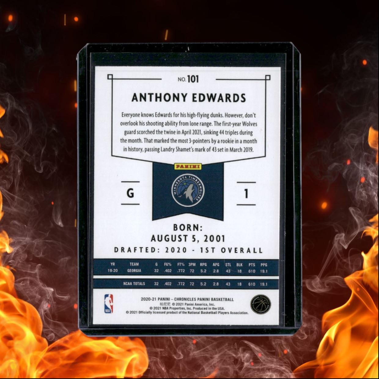 2020-21 Panini Chronicles Anthony Edwards Panini Rookie #101