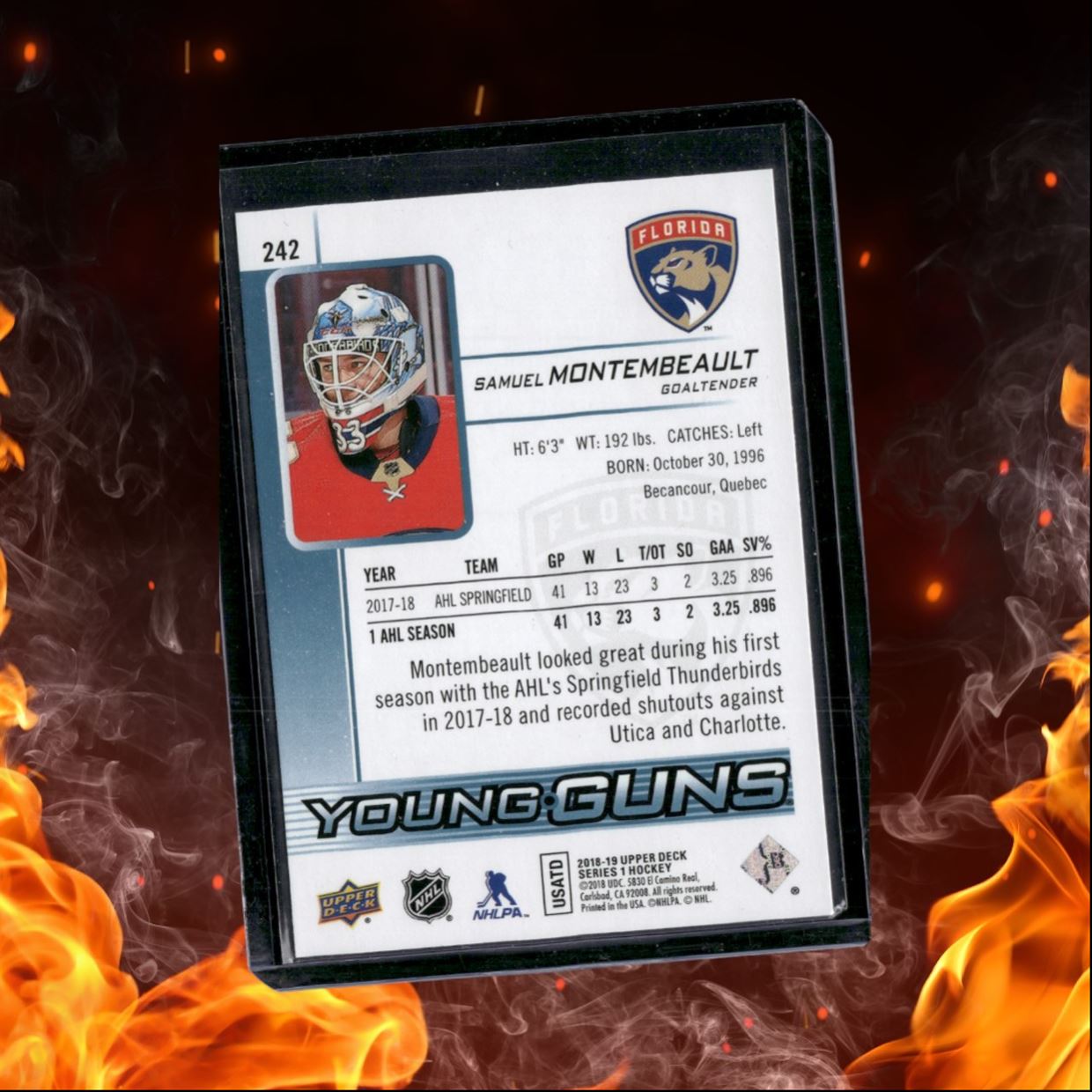 2018-19 Upper Deck Samuel Montembeault Young Guns (A) Rookie #242