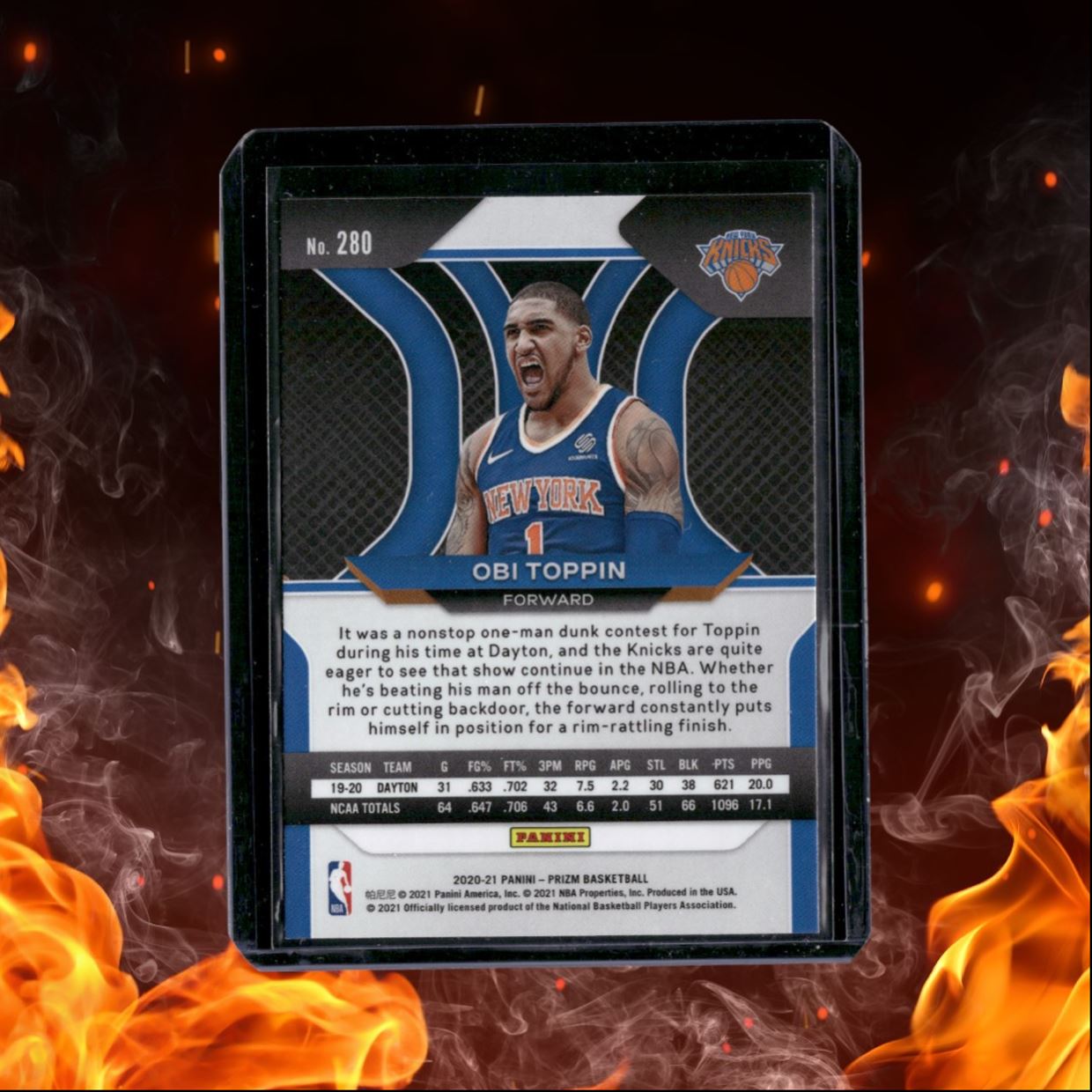 2020-21 Panini Prizm Obi Toppin (B) Rookie #280