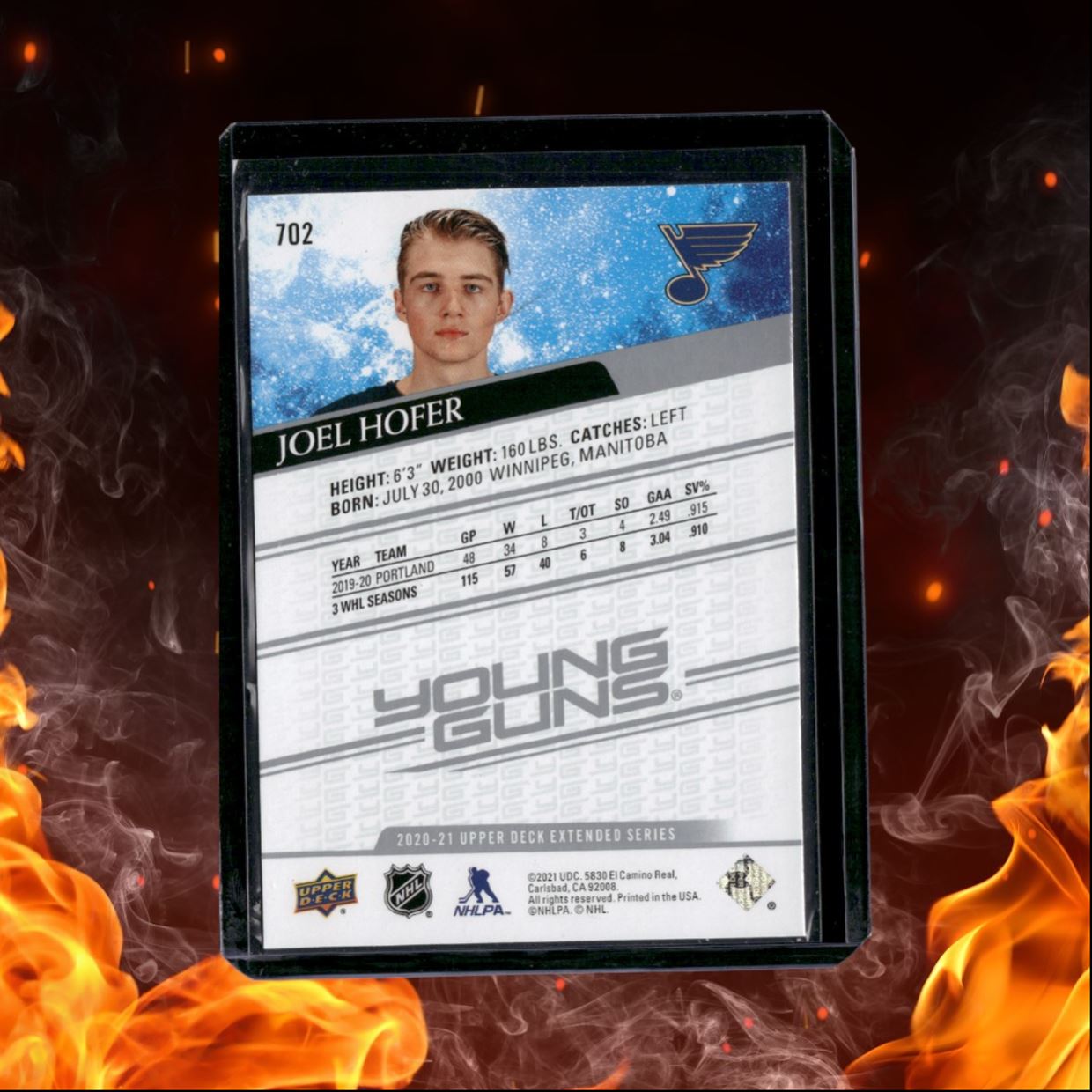2020-21 Upper Deck Joel Hofer Young Guns Rookie #702