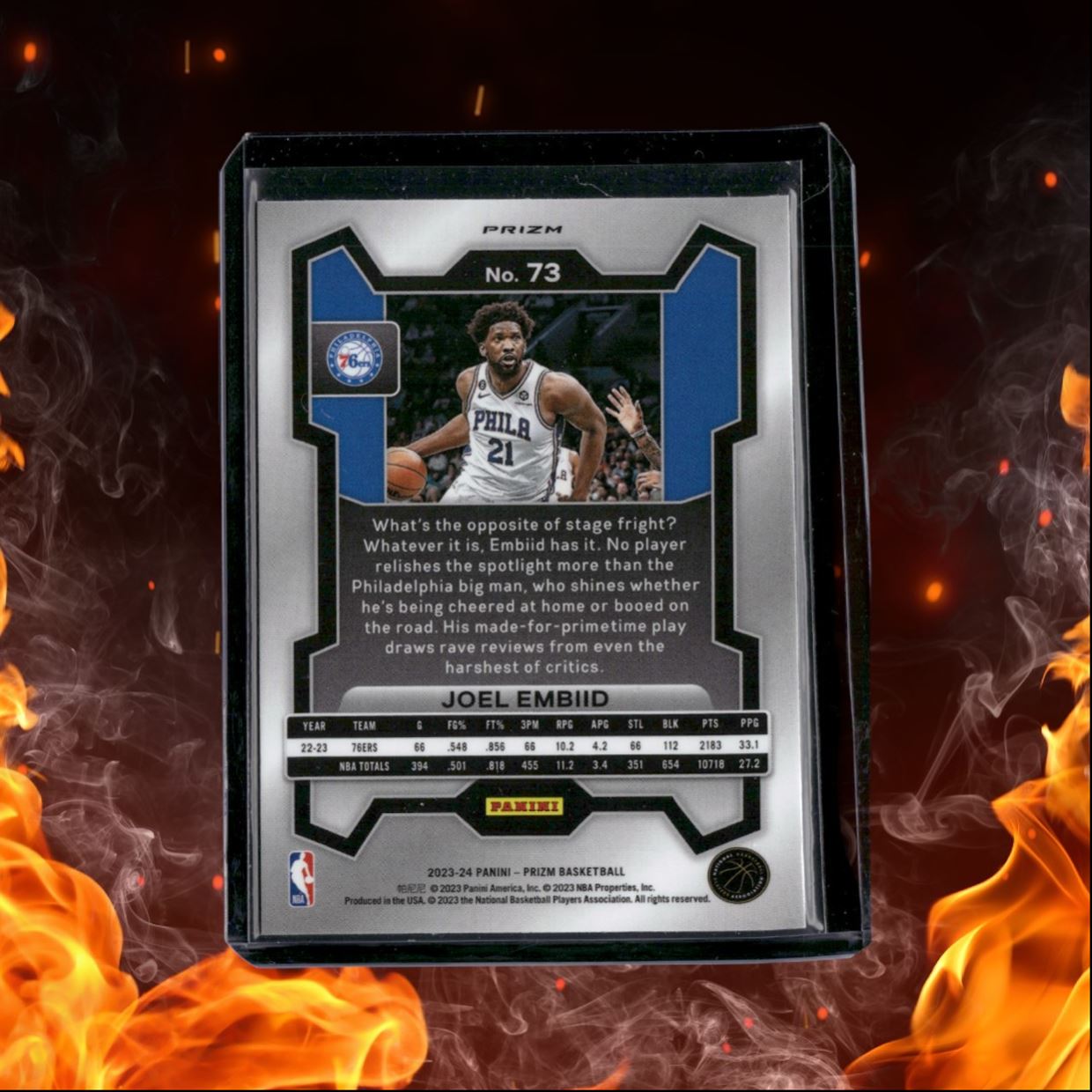 2023-24 Panini Prizm Joel Embiid Cracked Ice Prizm #73