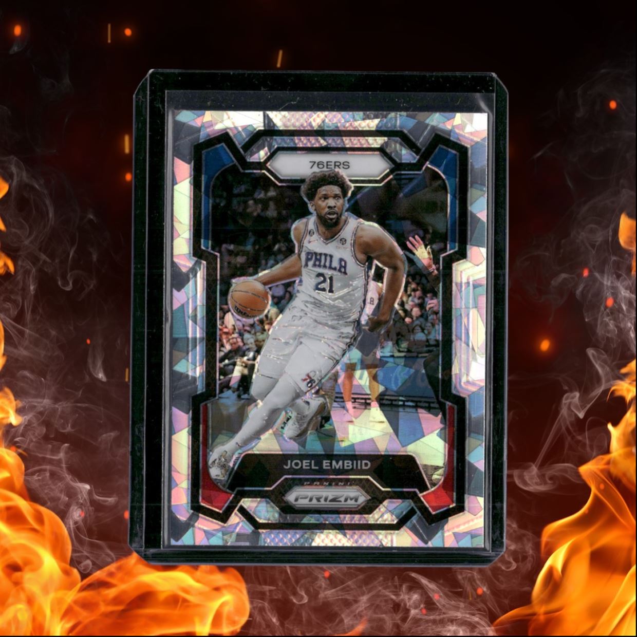 2023-24 Panini Prizm Joel Embiid Cracked Ice Prizm #73