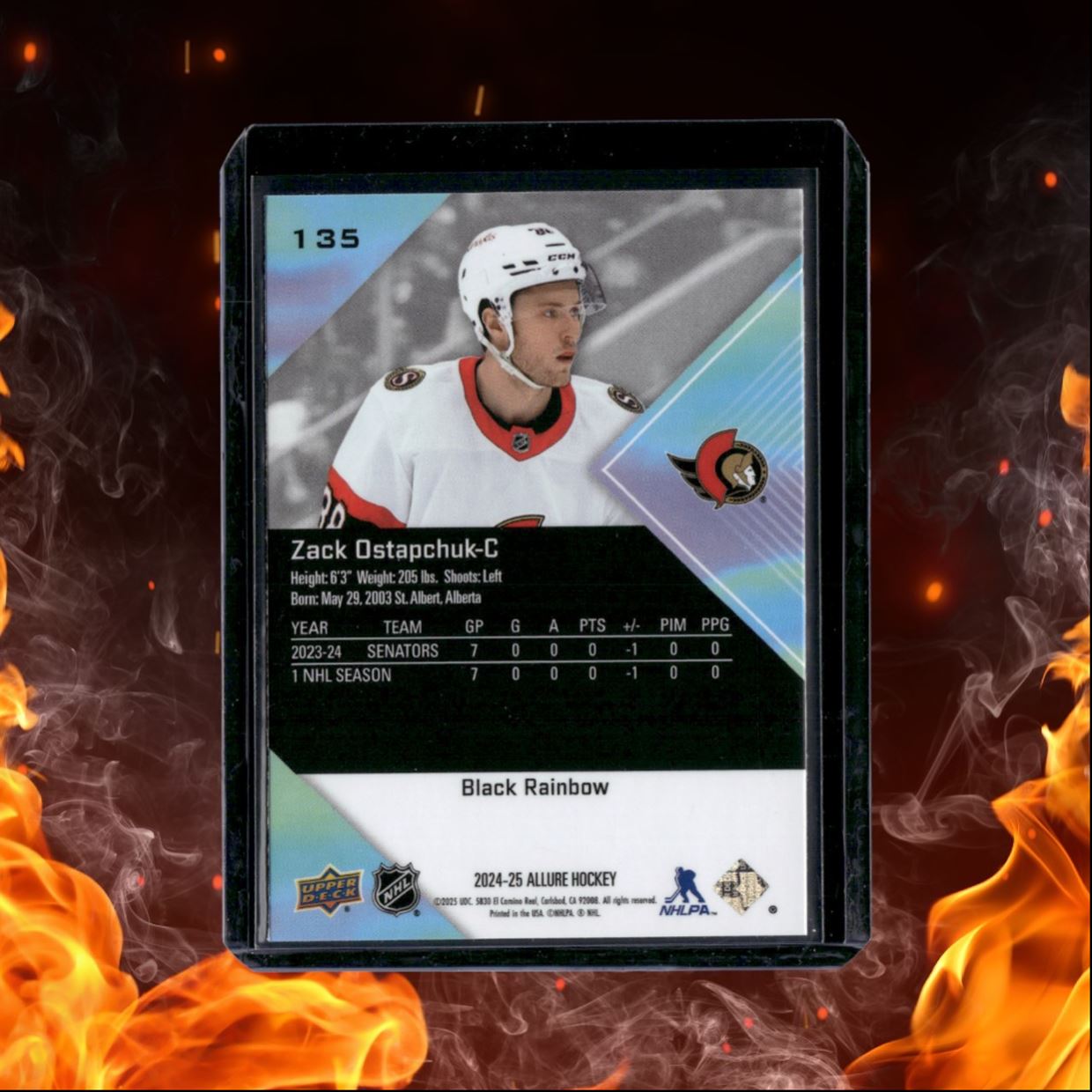 2024-25 Upper Deck Allure Zack Ostapchuk Black Rainbow Rookie #135