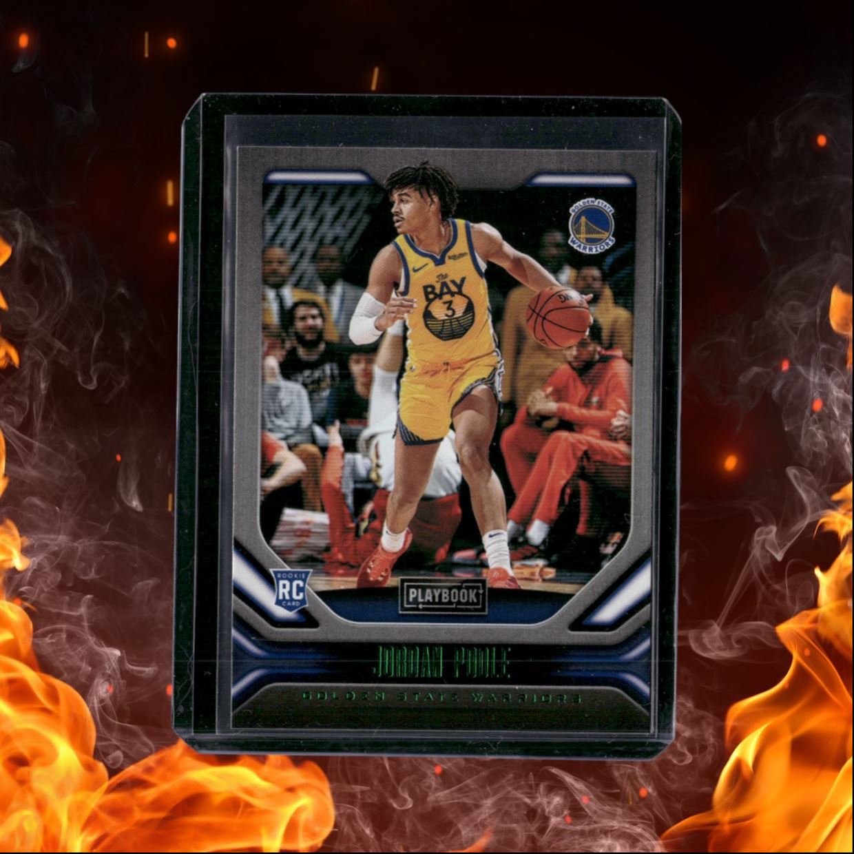 2019-20 Panini Chronicles Jordan Poole Playbook Green Rookie #192