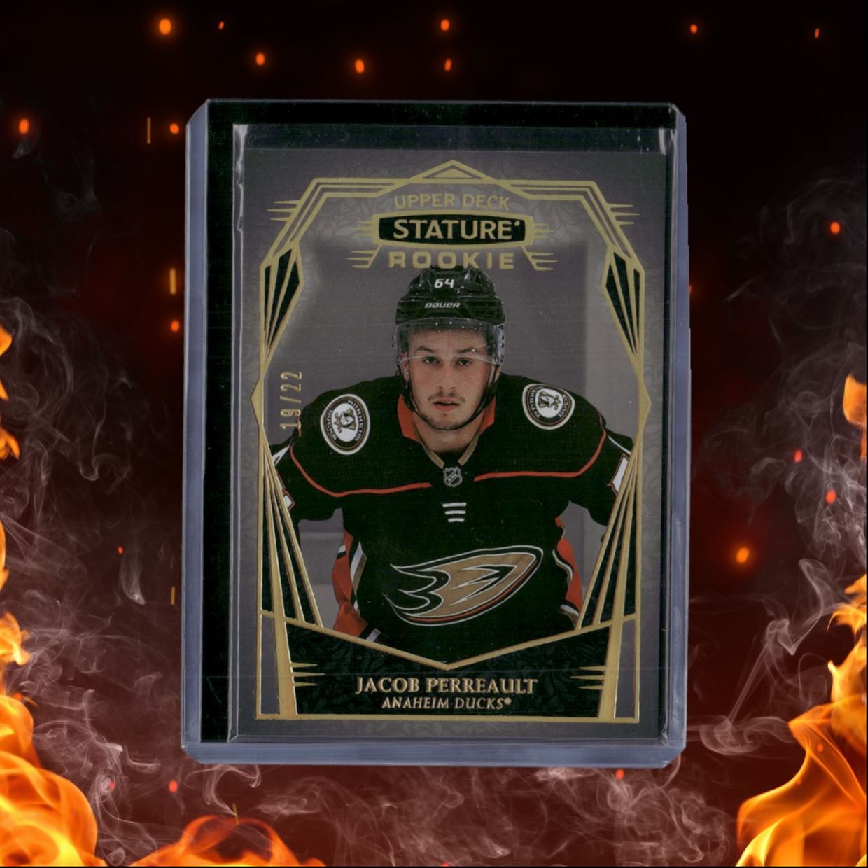 2022-23 Upper Deck Stature Jacob Perreault Design Photo Variant Rookie 19/22