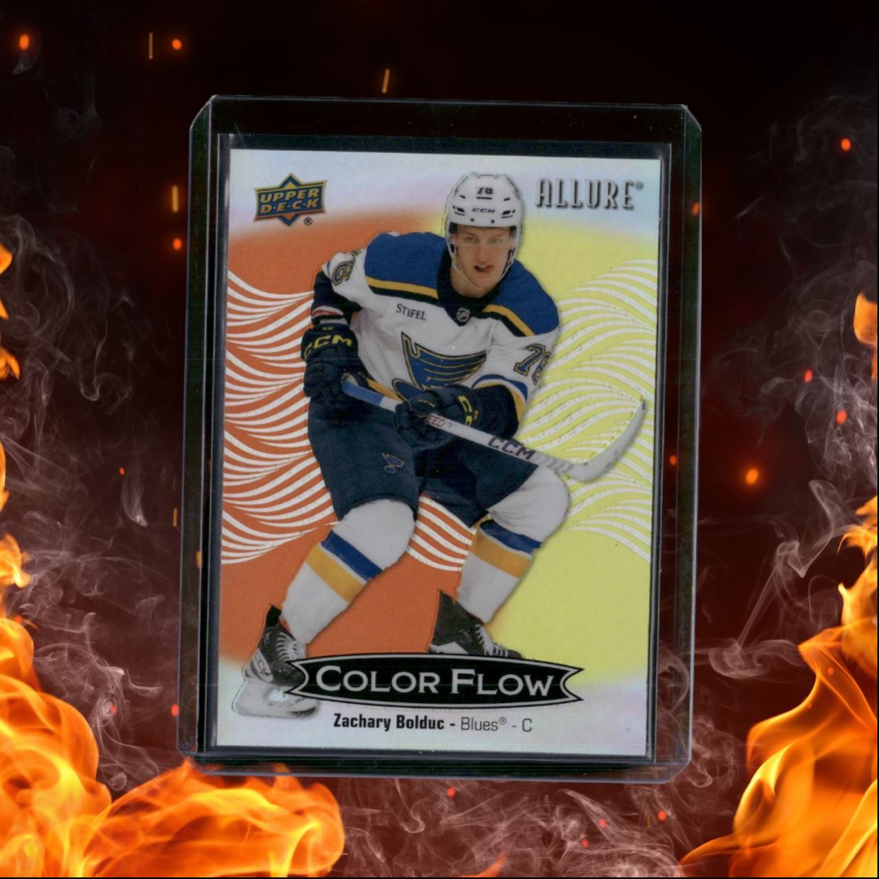 2024-25 Upper Deck Allure Zachary Bolduc Color Flow Orange Yellow Rookie #CFL-60