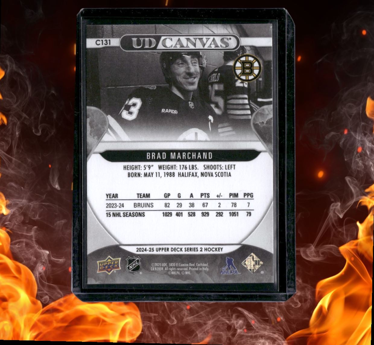 2024-25 Upper Deck Brad Marchand UD Canvas Black & White #C131