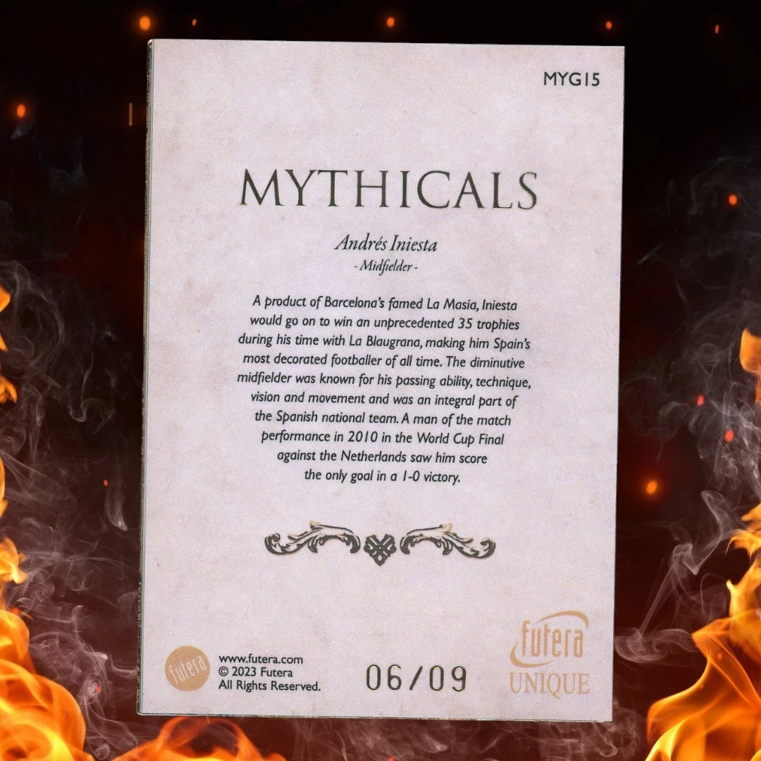 2023 Futera Unique ANDRES INIESTA Mythicals Patch /09 #MYG15