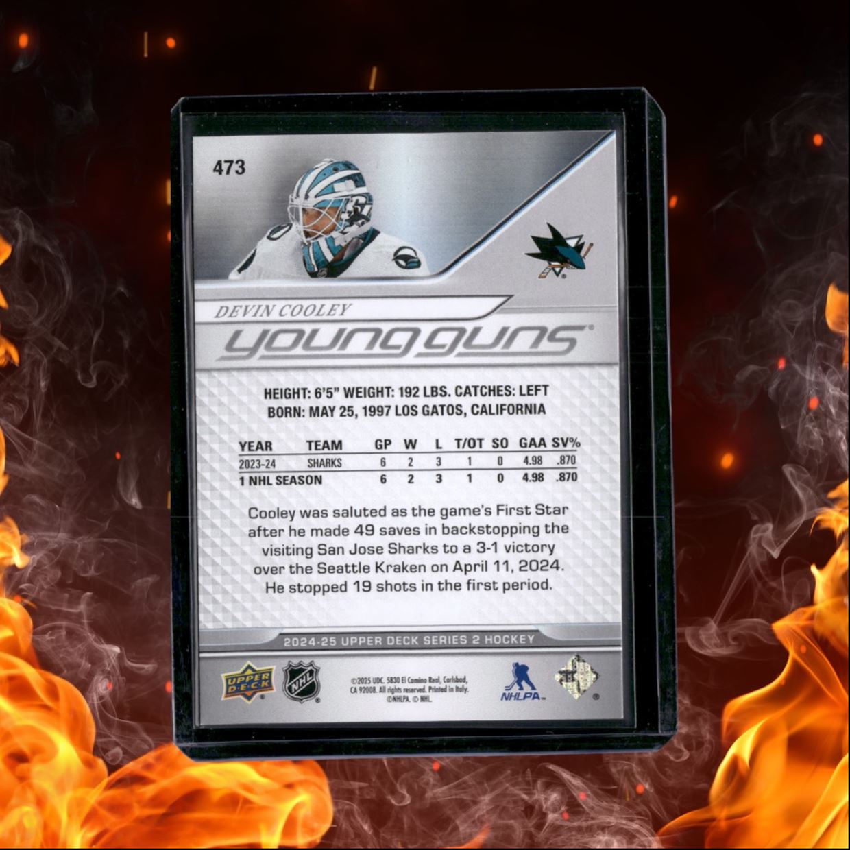 2024-25 Upper Deck Devin Cooley Young Guns (A) Rookie #473