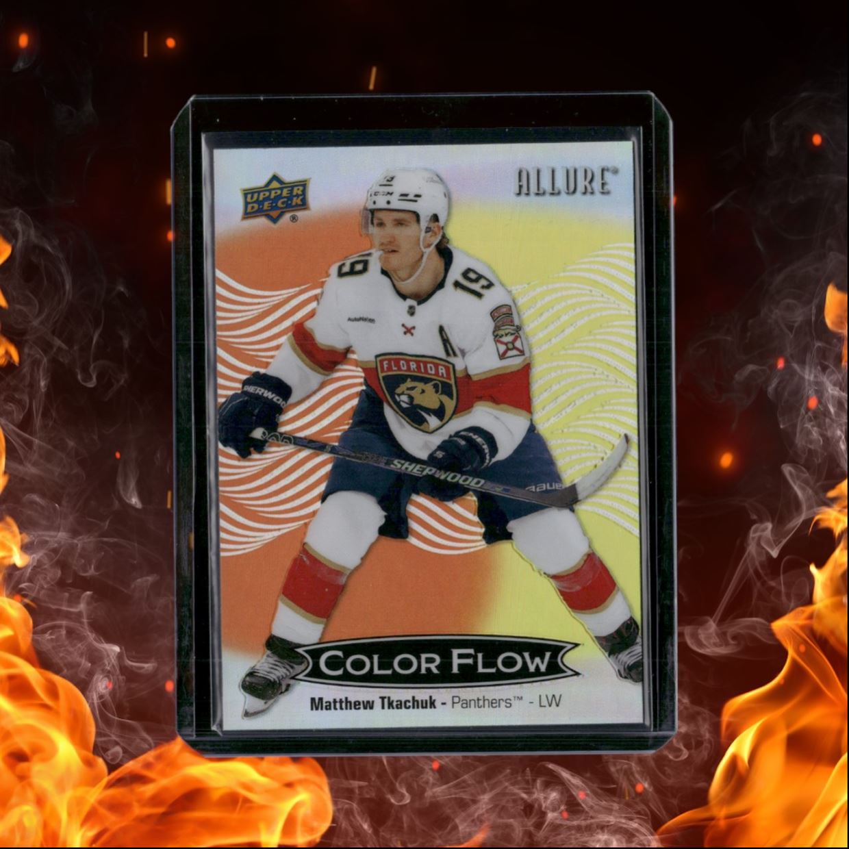2024-25 Upper Deck Allure Matthew Tkachuk Color Flow Orange Yellow (A) #CFL-34