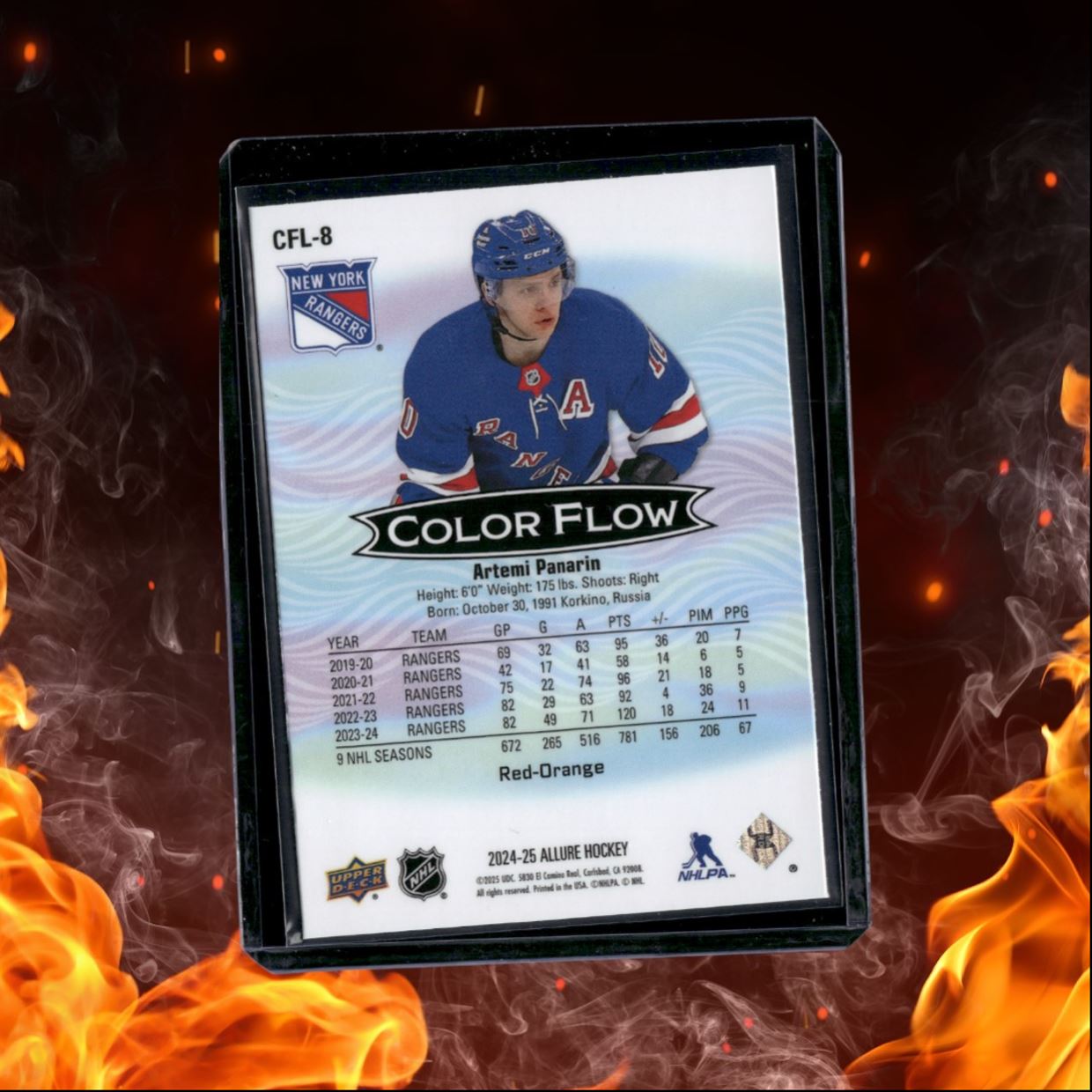 2024-25 Upper Deck Allure Artemi Panarin Color Flow Red Orange #CFL-8
