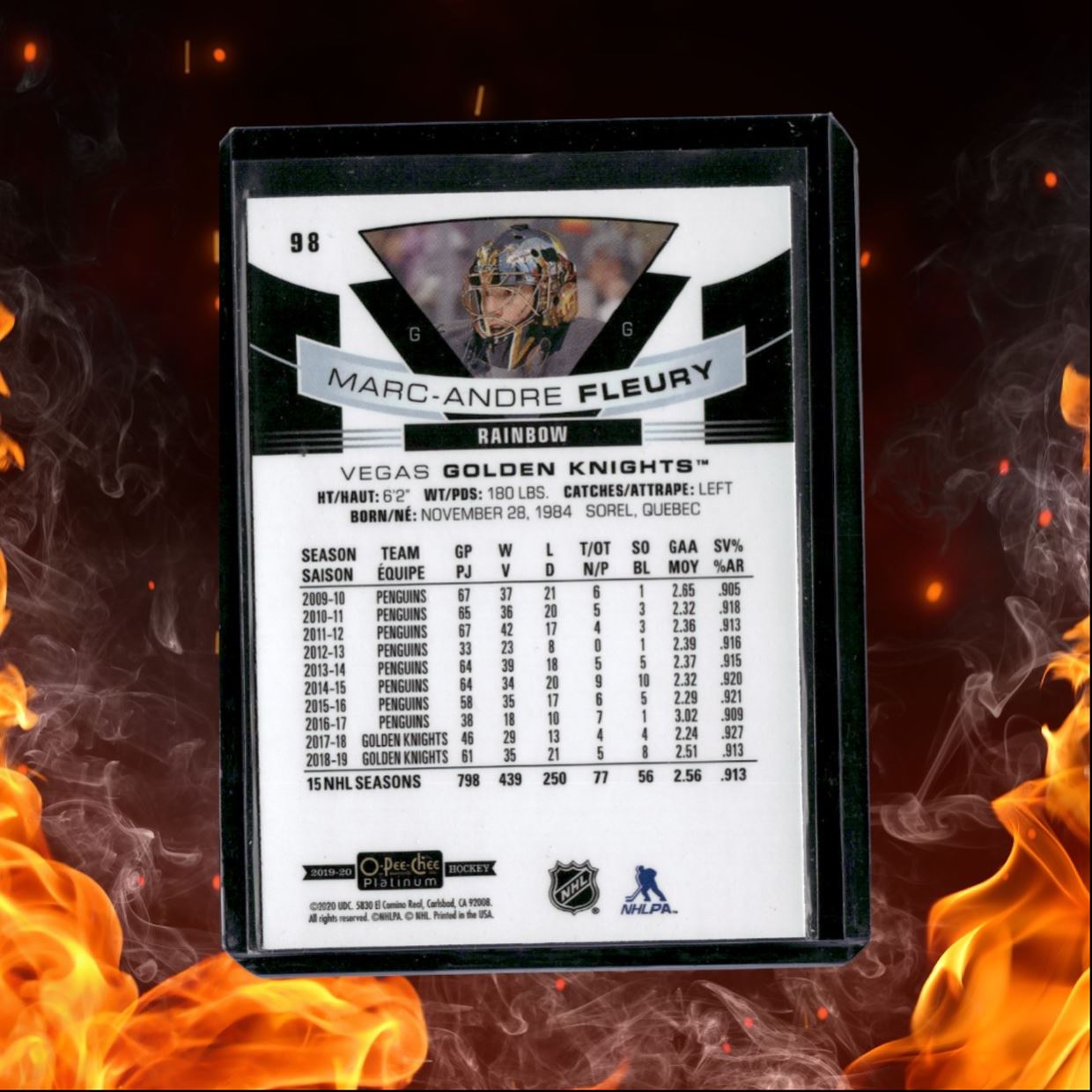 2019-20 O-Pee-Chee Platinum Marc-Andre Fleury Rainbow (A) #98