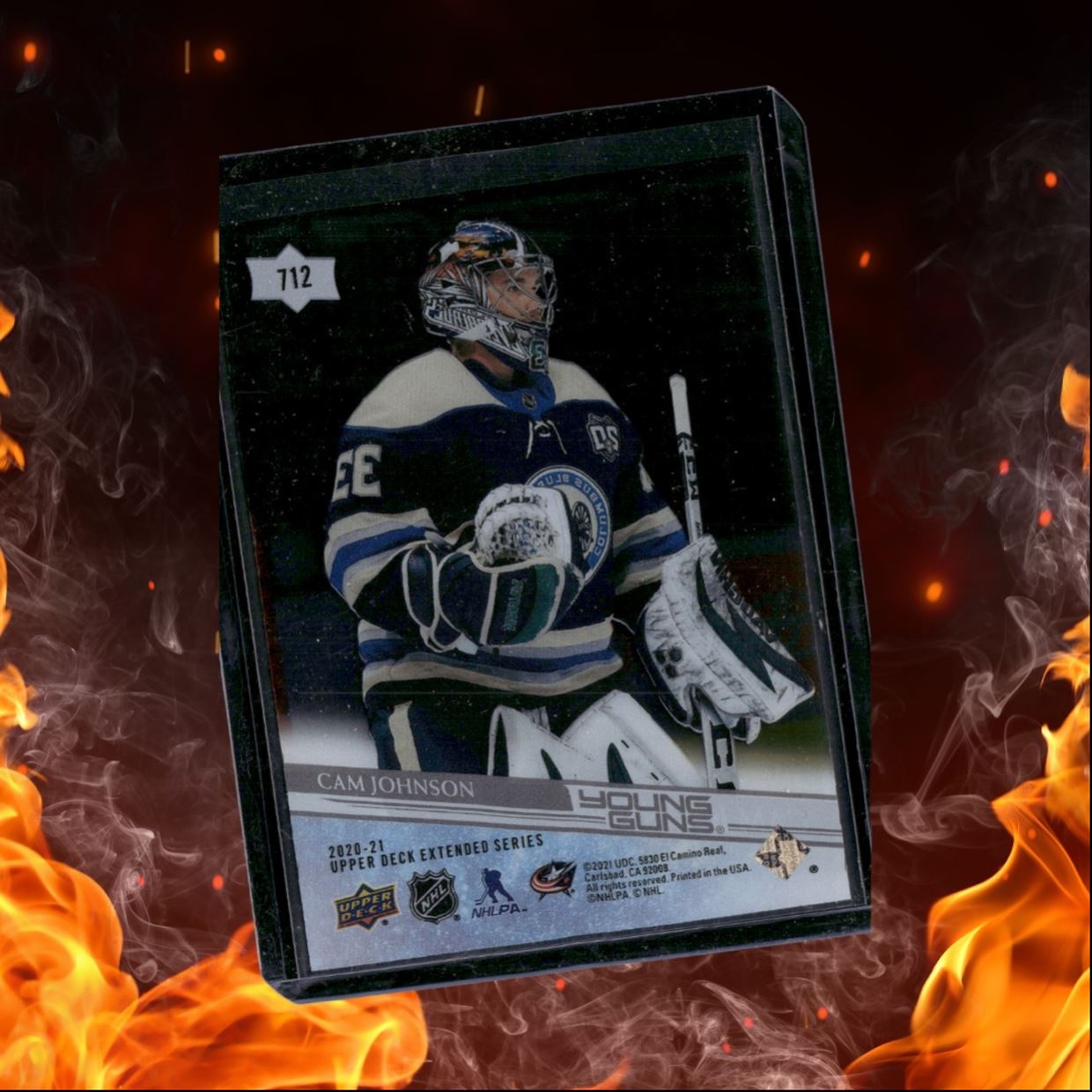 2020-21 Upper Deck Cam Johnson Clear Cut Young Guns SSP Case Hit (A) Rookie #712