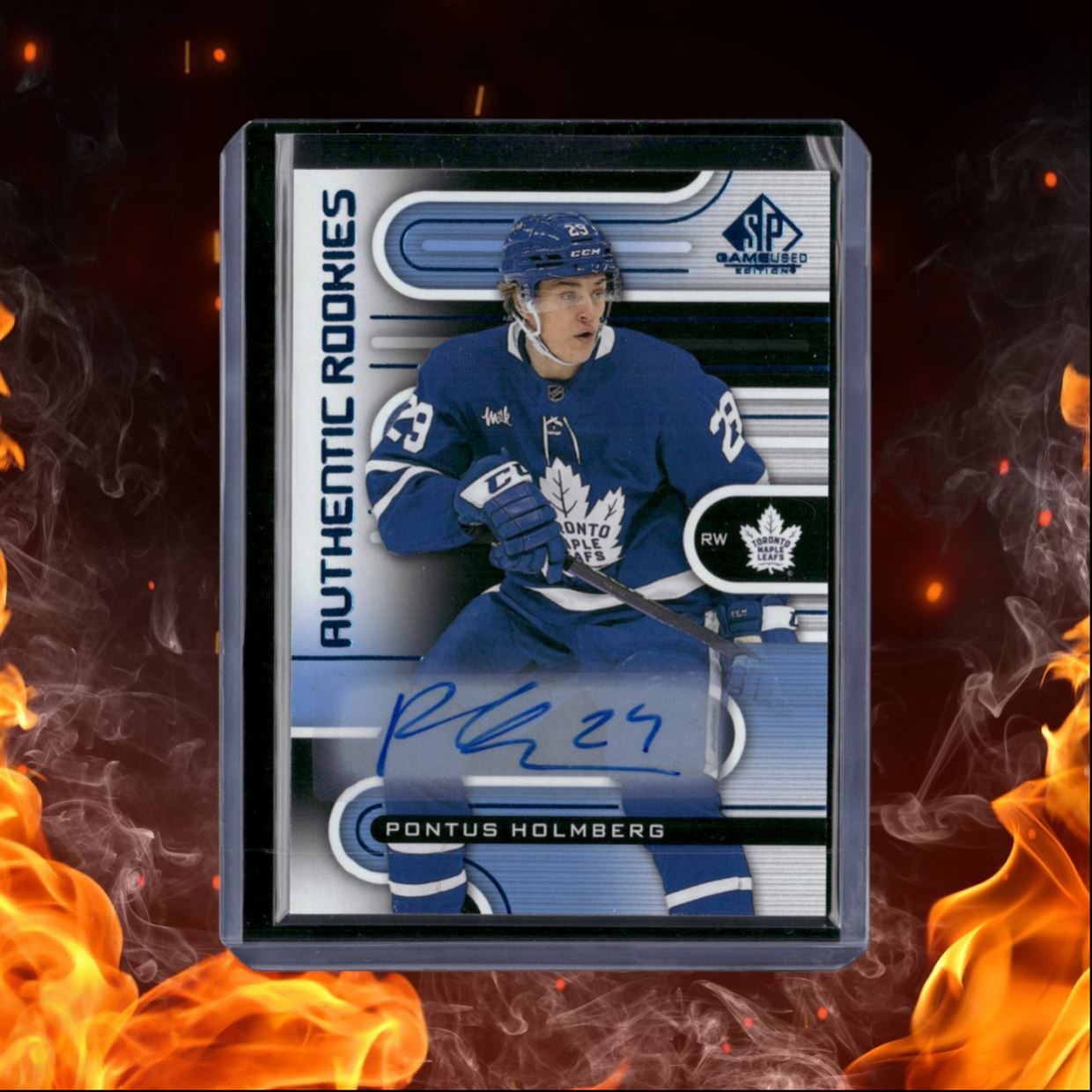 2022-23 SP Game Used Pontus Holmberg Authentic Blue Rookie Auto #203