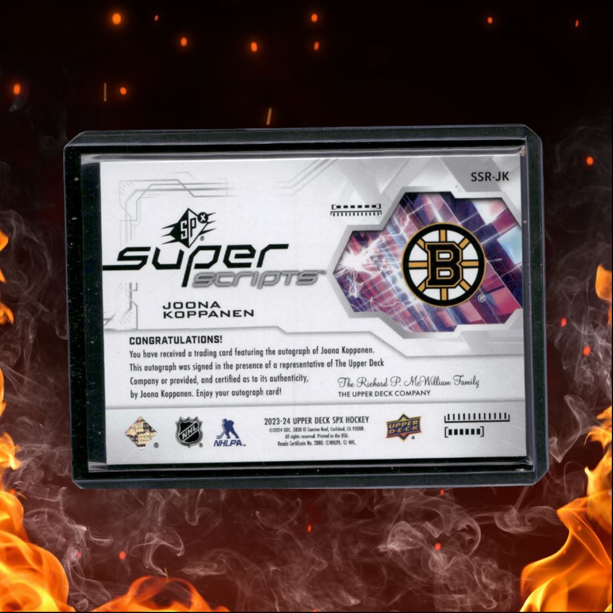 2023-24 Upper Deck SPx Joona Koppanen Superscripts Gold Rookie Auto 17/49