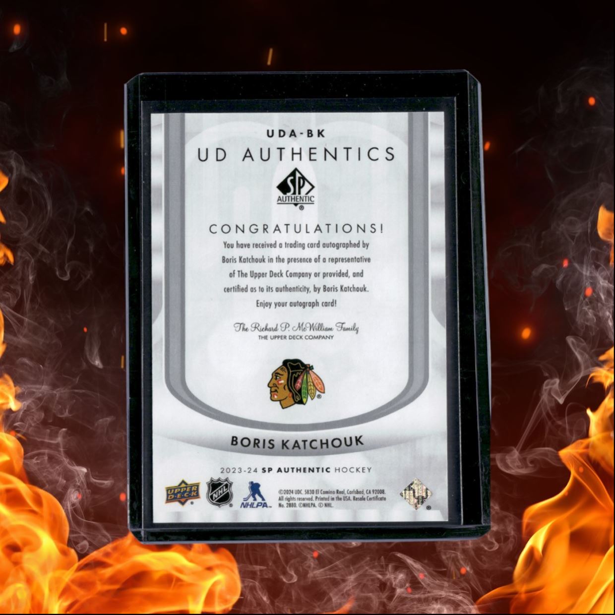 2023-24 SP Authentic Boris Katchouk UD Authentics Auto #UDA-BK