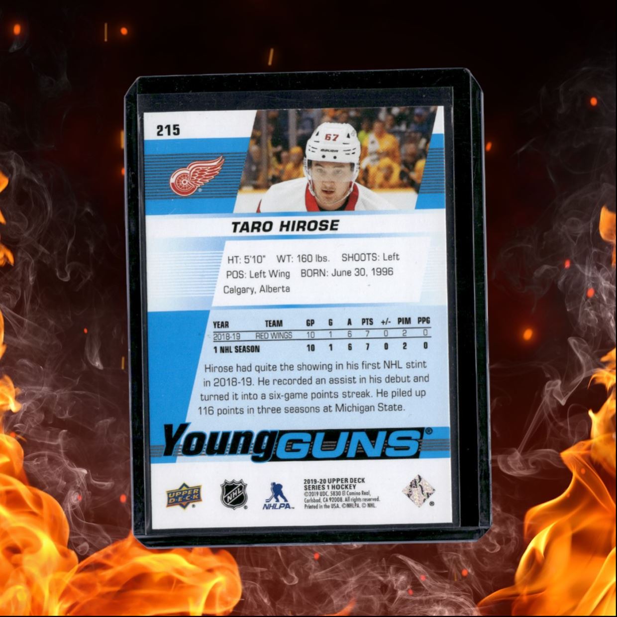 2019-20 Upper Deck Taro Hirose Young Guns (D) Rookie #215