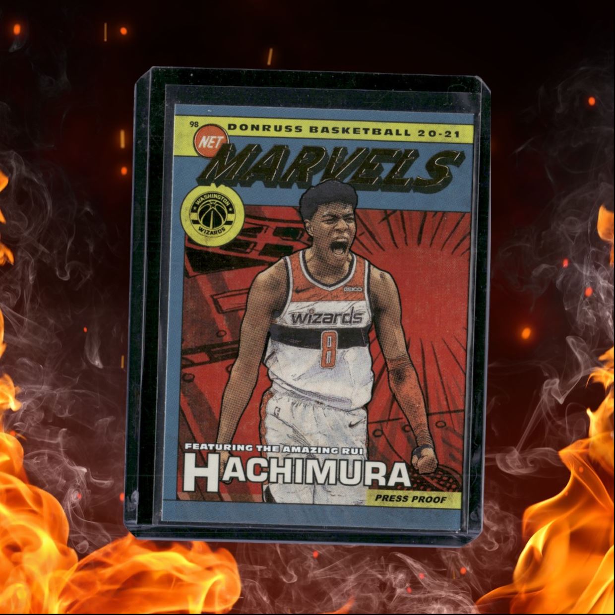 2020-21 Panini Donruss Rui Hachimura Net Marvels Press Proof #198