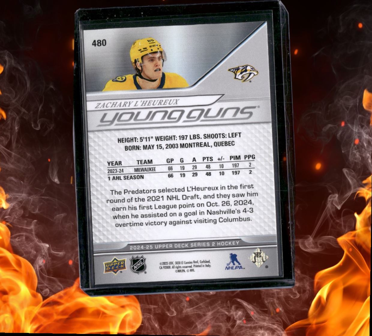 2024-25 Upper Deck Zachary L'Heureux Young Guns Rookie #480