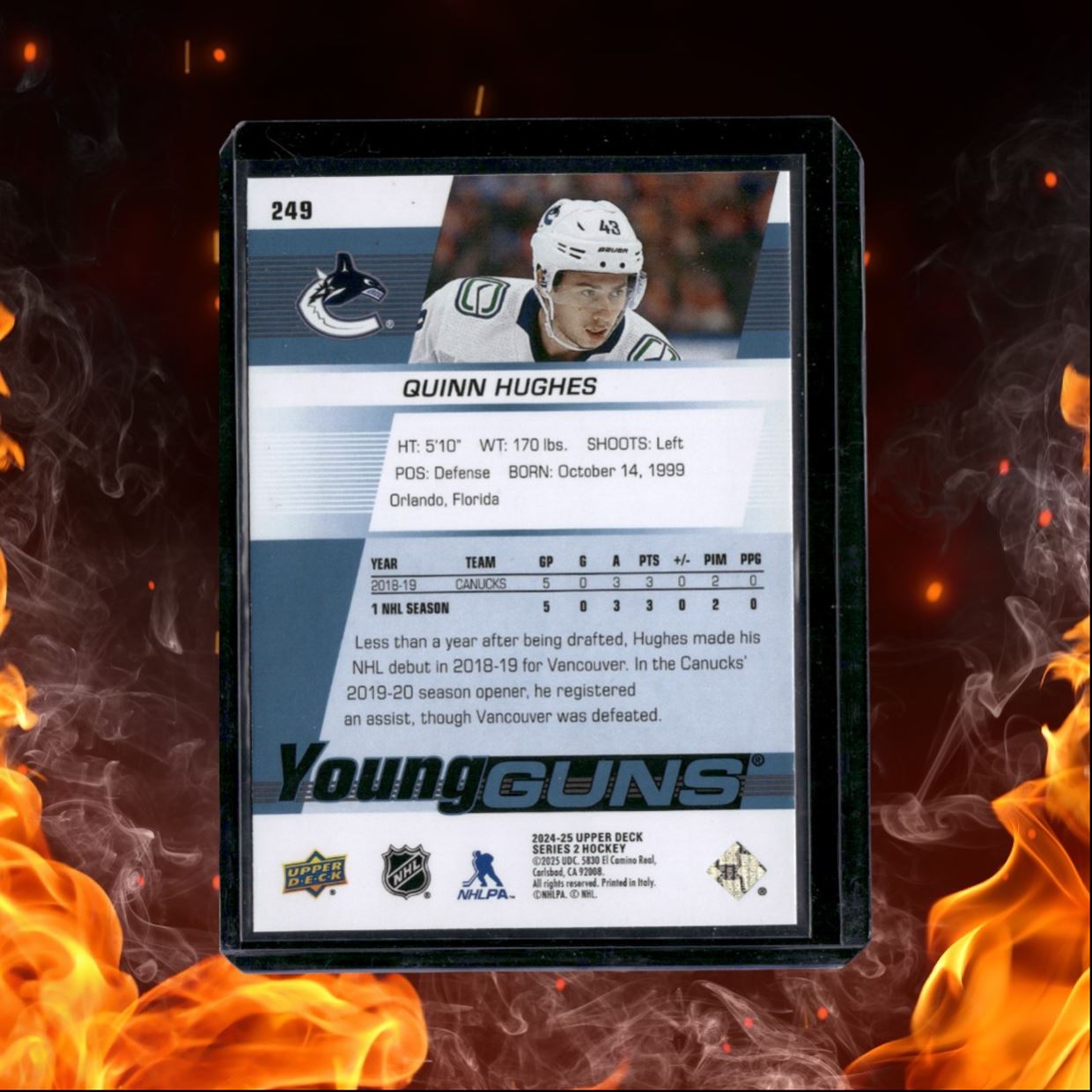 2024-25 Upper Deck Quinn Hughes Renewed Young Guns #249
