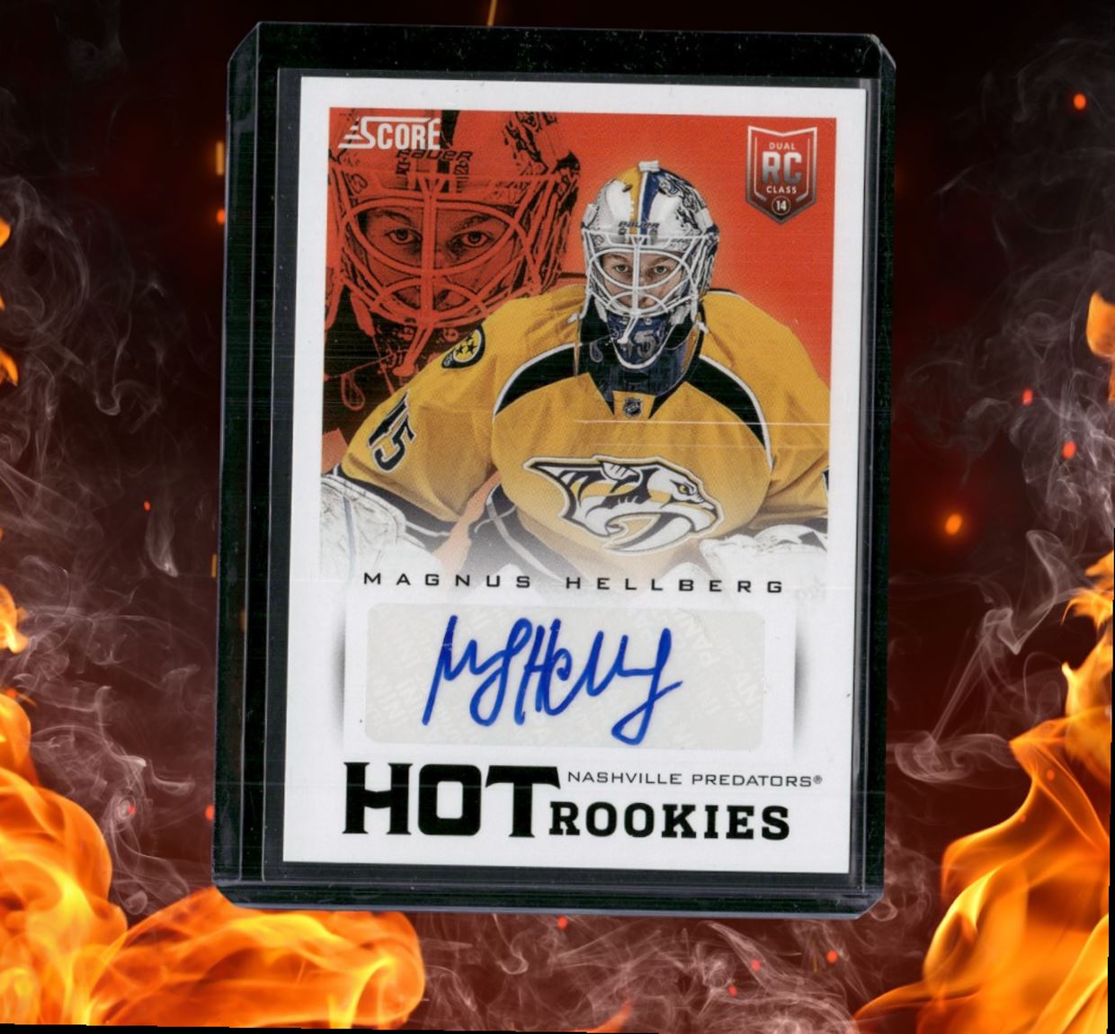 2013-14 Panini Score Magnus Hellberg Hot Rookie Auto #711