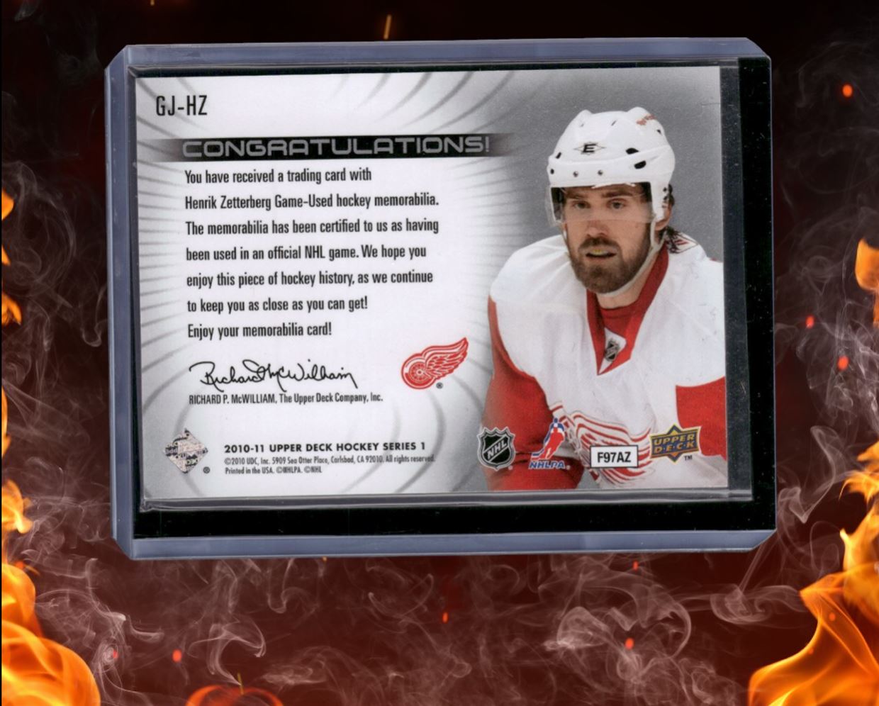 2010-11 Upper Deck Henrik Zetterberg UD Game Jersey #GJ-HZ