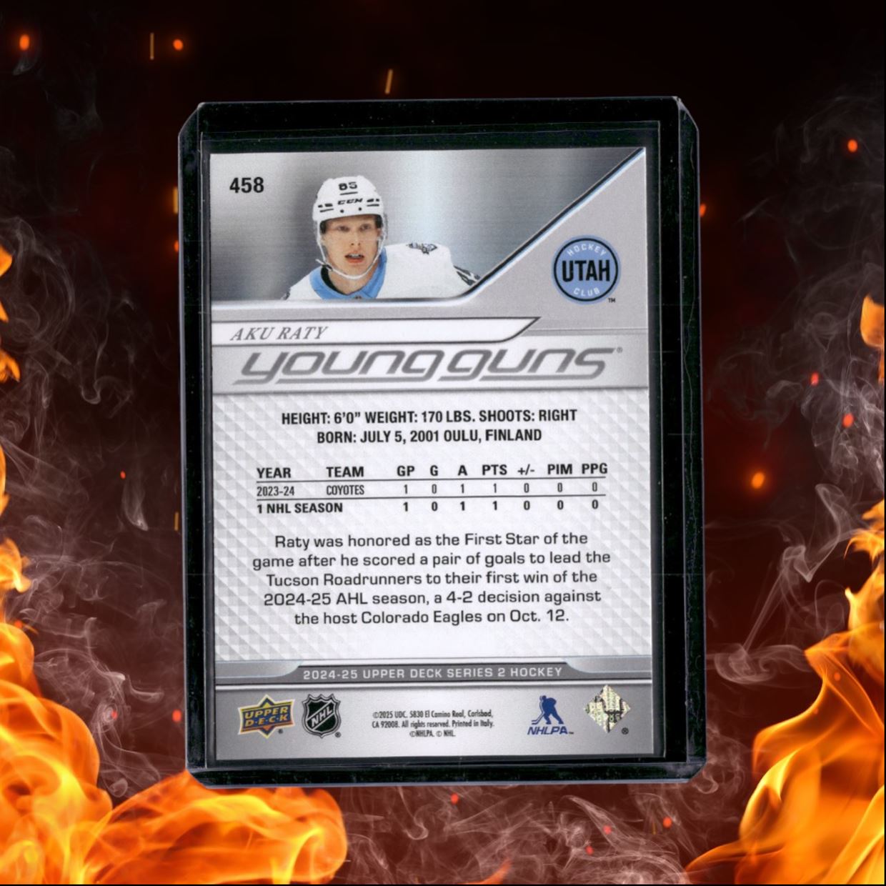 2024-25 Upper Deck Aku Raty Young Guns Rookie #458